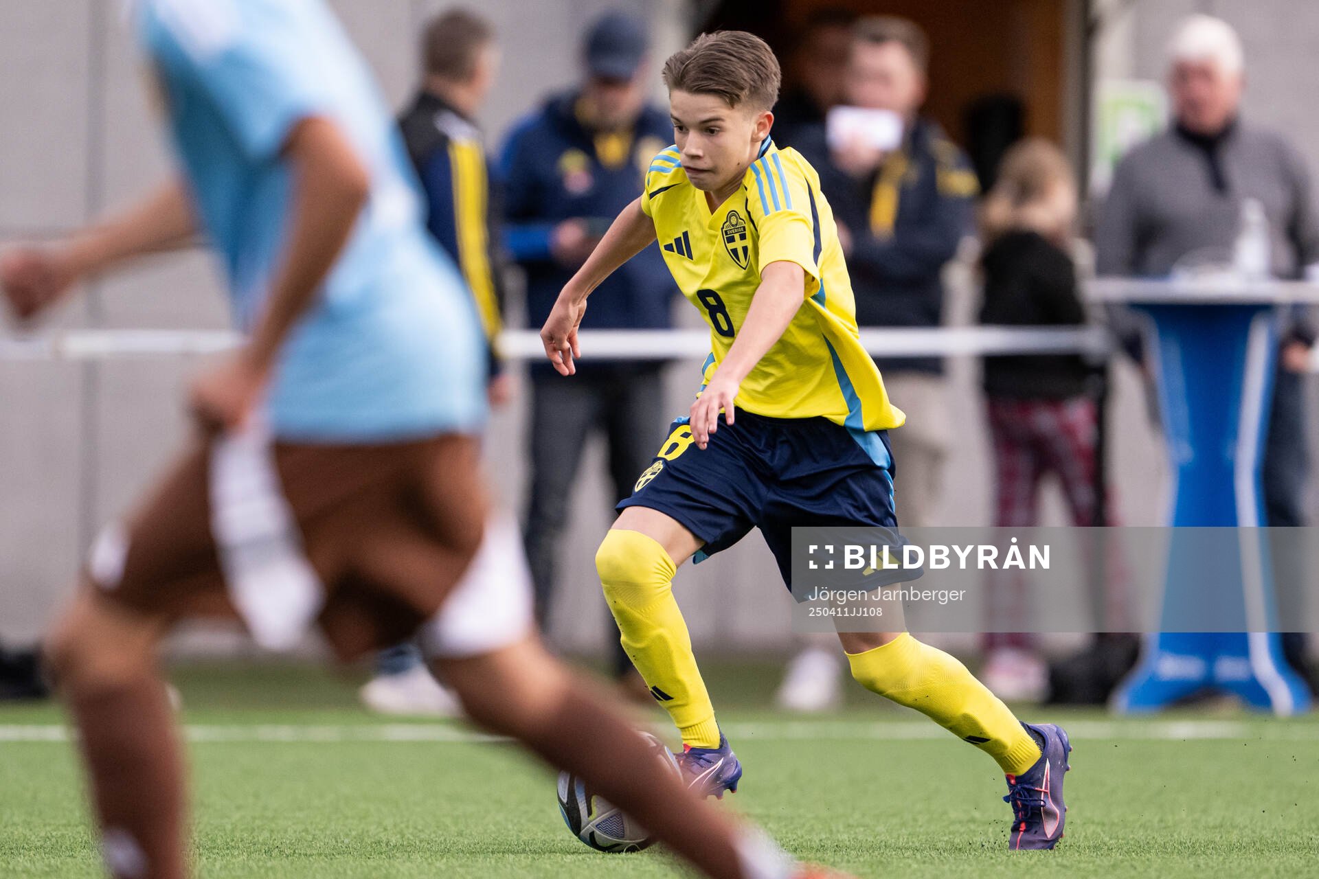 Ludwig Arvidsson of Sweden during the under-17 Future team tournament football match between Sweden and Belgium on April 11, 2025 in Borås.