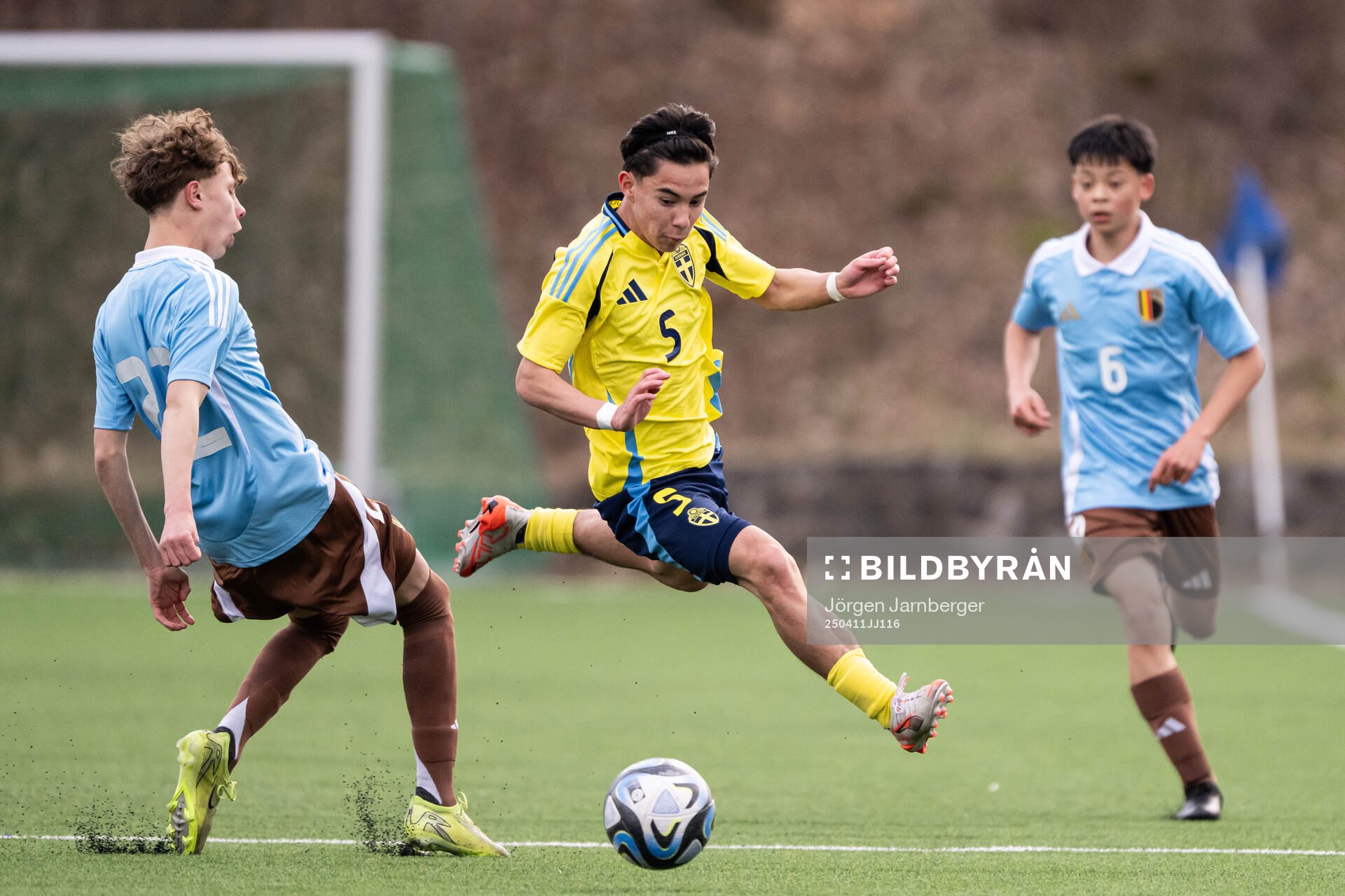 Arvid Bengtsson of Sweden during the under-17 Future team tournament football match between Sweden and Belgium on April 11, 2025 in Borås.