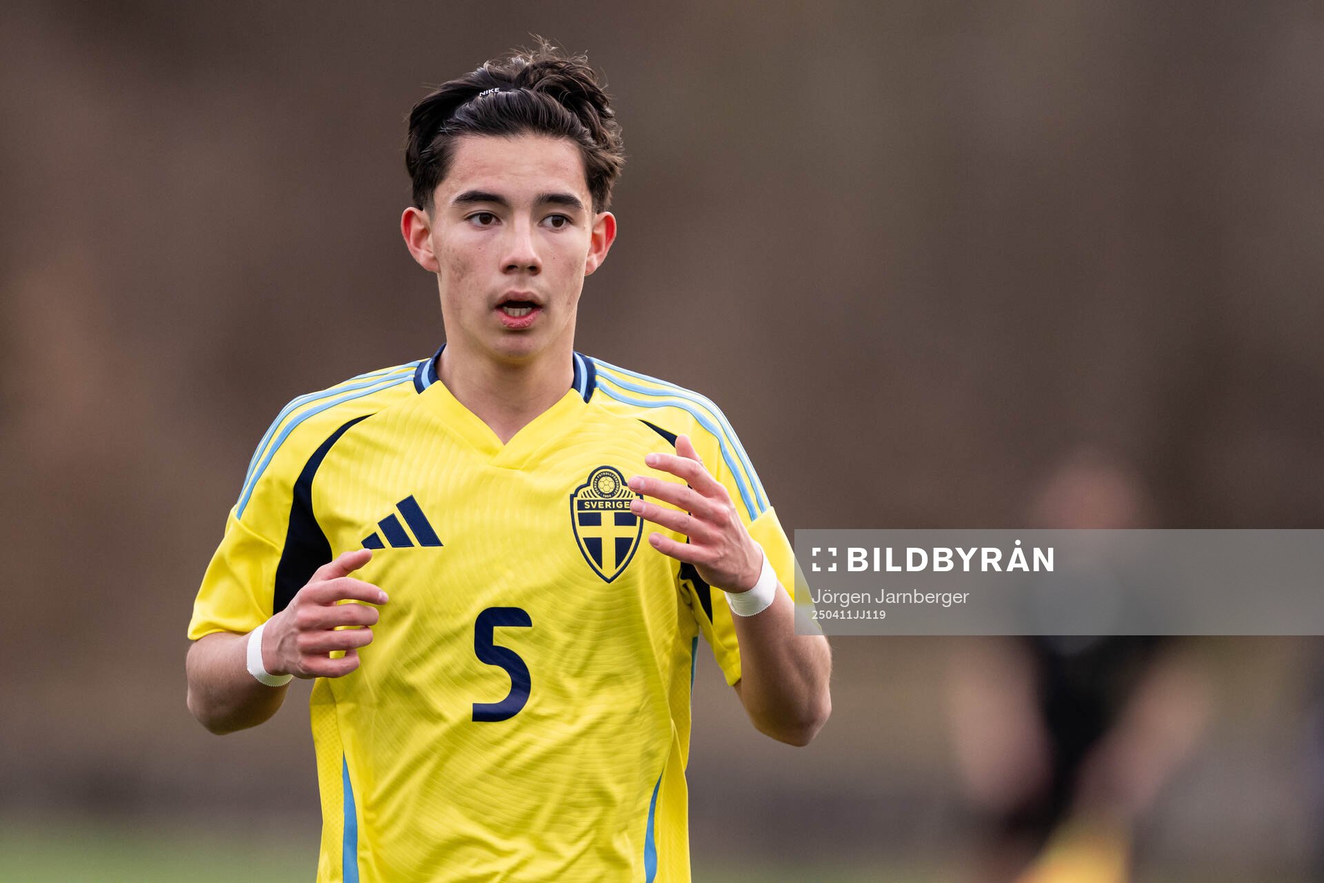 Arvid Bengtsson of Sweden during the under-17 Future team tournament football match between Sweden and Belgium on April 11, 2025 in Borås.