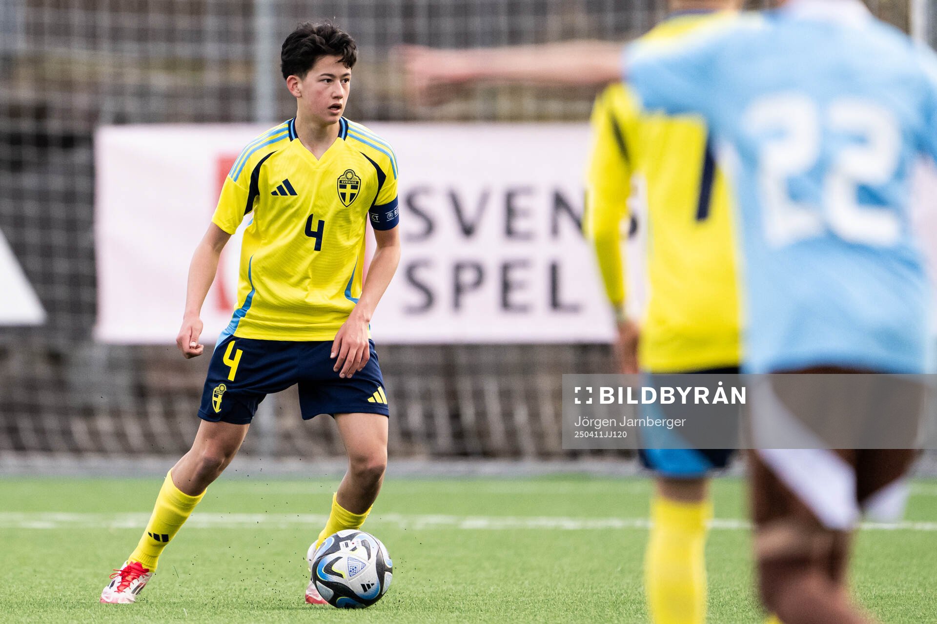 Jonatan Linde of Sweden during the under-17 Future team tournament football match between Sweden and Belgium on April 11, 2025 in Borås. 