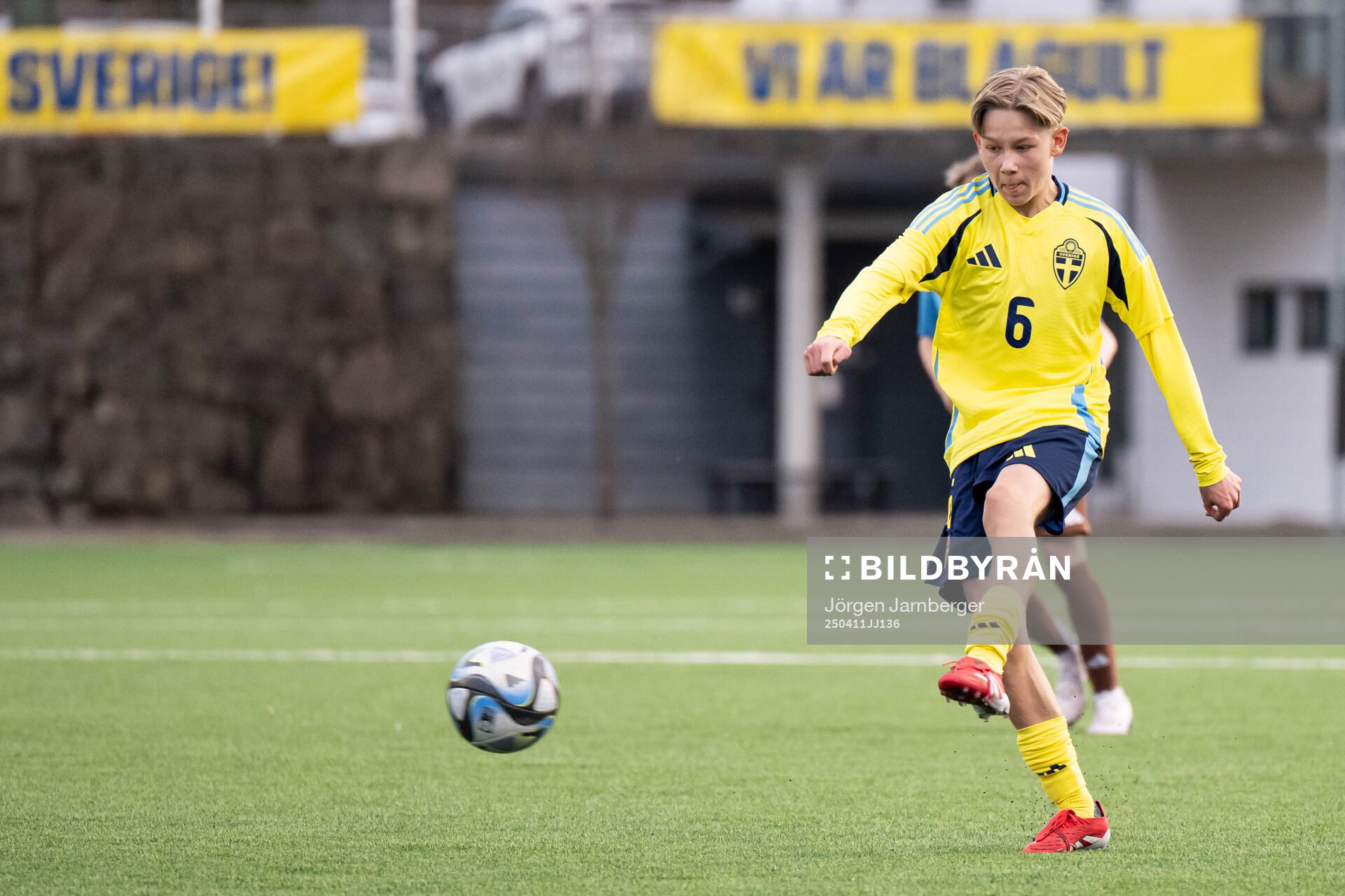Isak Järdler of Sweden during the under-17 Future team tournament football match between Sweden and Belgium on April 11, 2025 in Borås.
