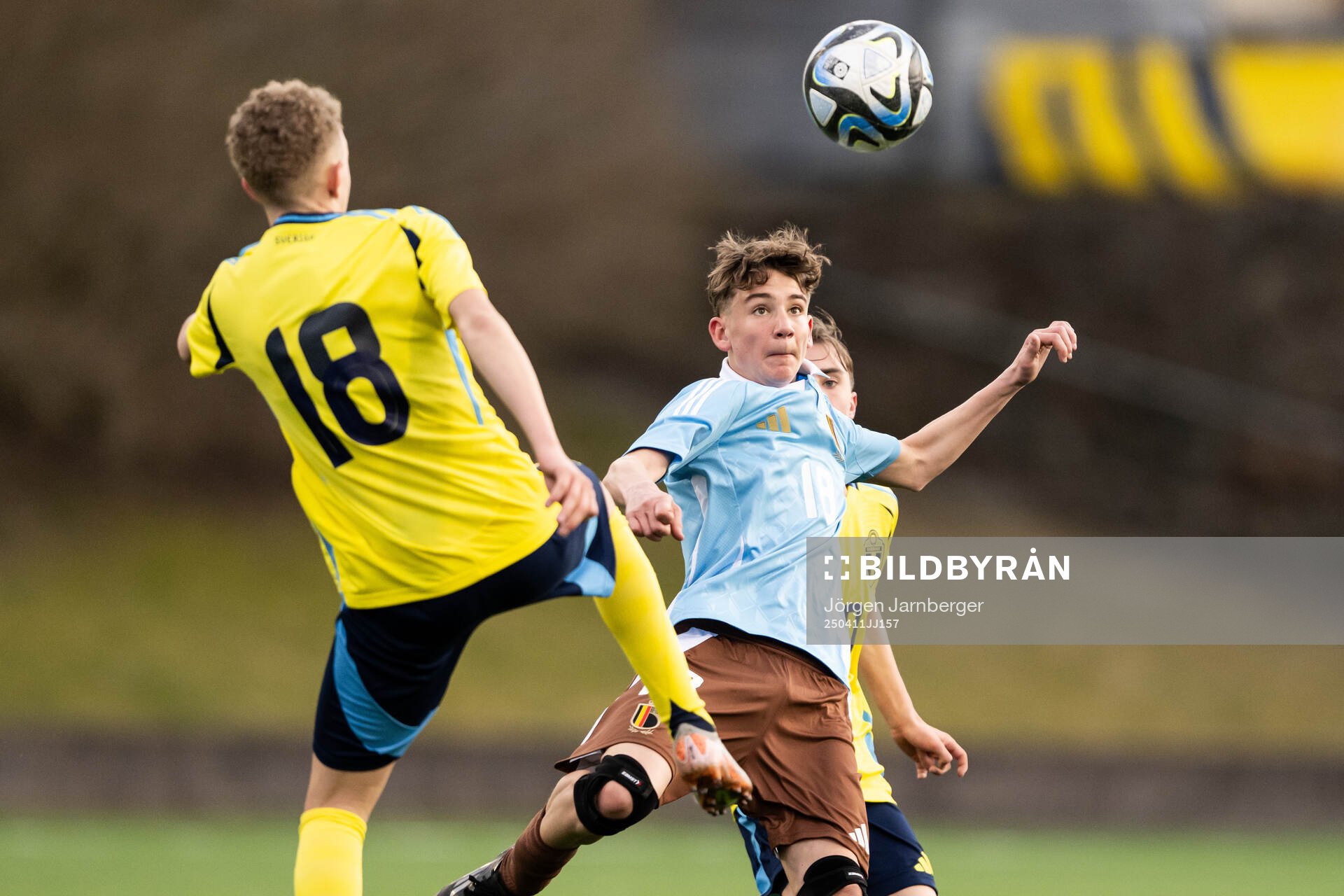 Tom Tomassetti of Belgium during the under-17 Future team tournament football match between Sweden and Belgium on April 11, 2025 in Borås. 