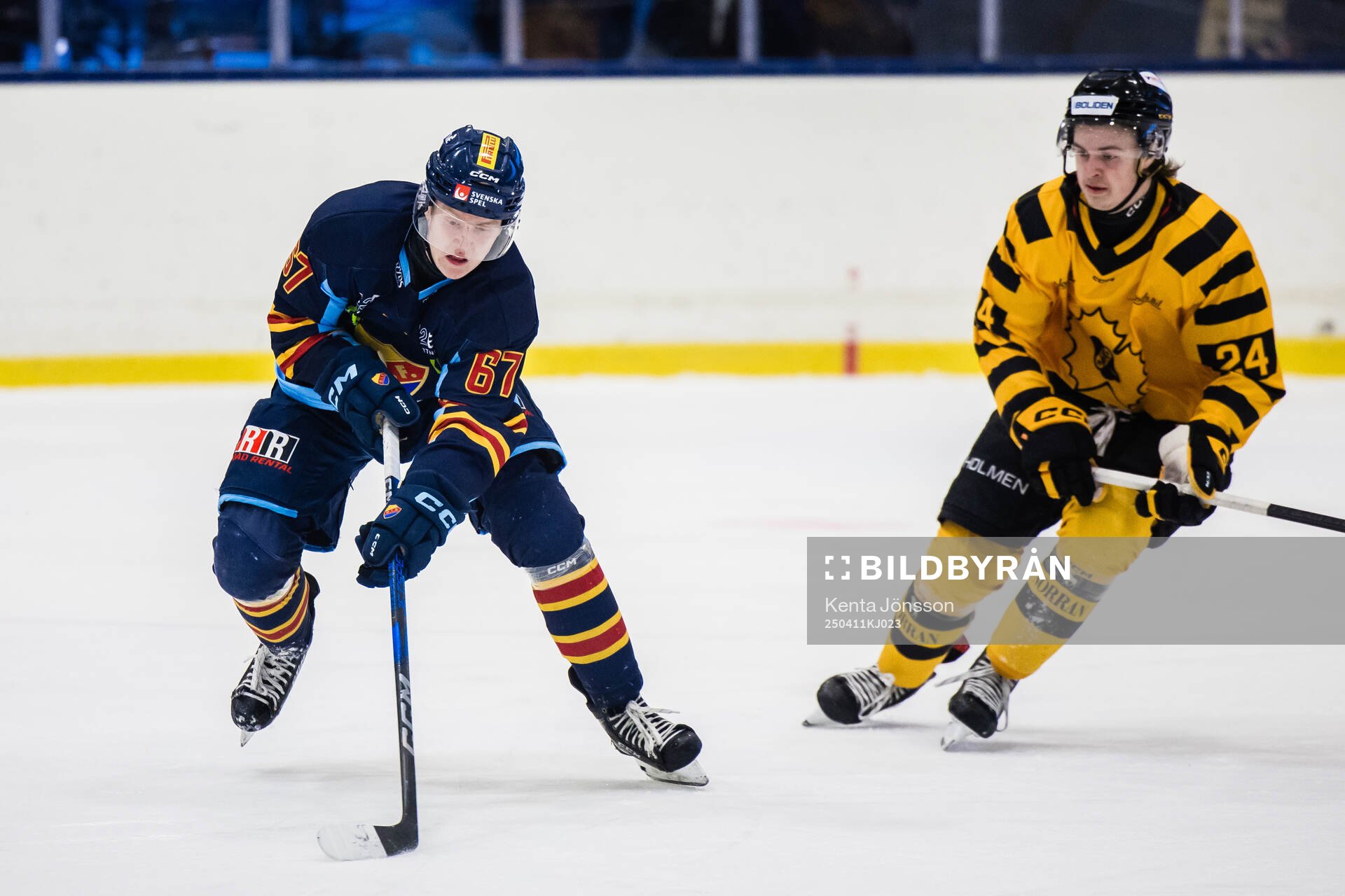 Djurgårdens Melvin Wersäll och Skellefteås Elias Hedlund
