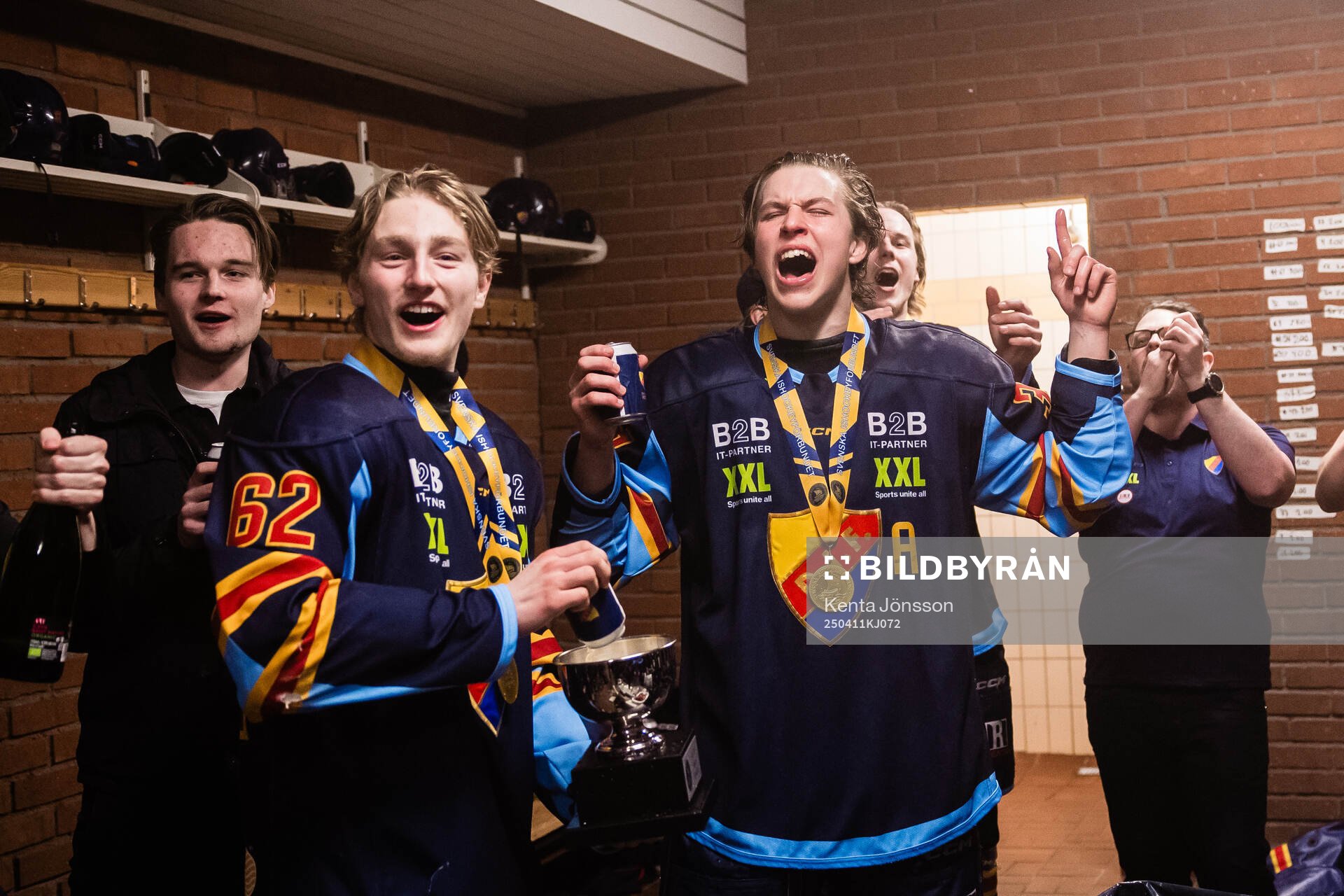 Djurgårdens Wilson Björck och Fred Nord jublar