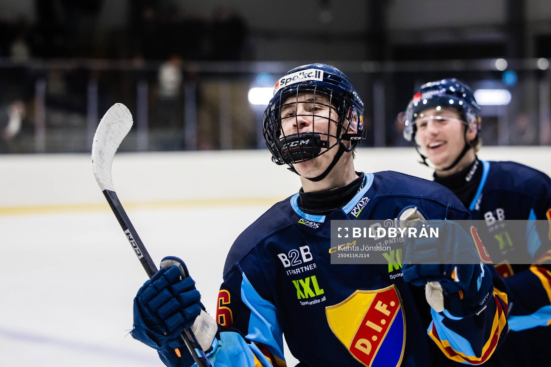 Djurgårdens Arvid Drott jublar