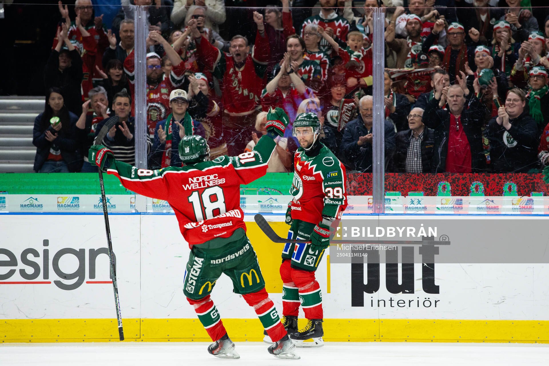 Frölundas Mikael Ruohomaa jublar
