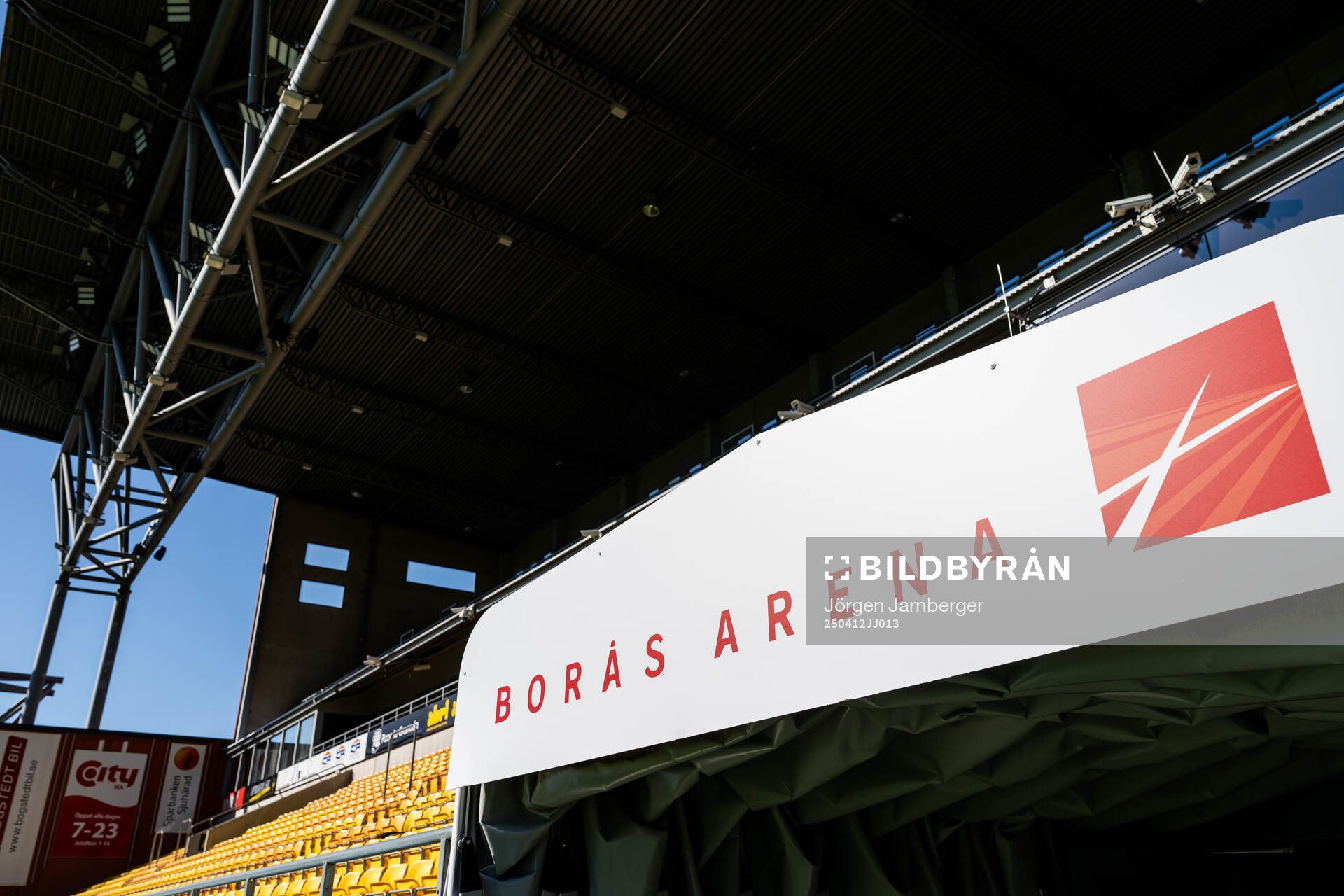 Interiört på Borås Arena inför fotbollsmatchen i Allsvenskan mellan Elfsborg och IFK Norrköping den 12 april 2025 i Borås. 