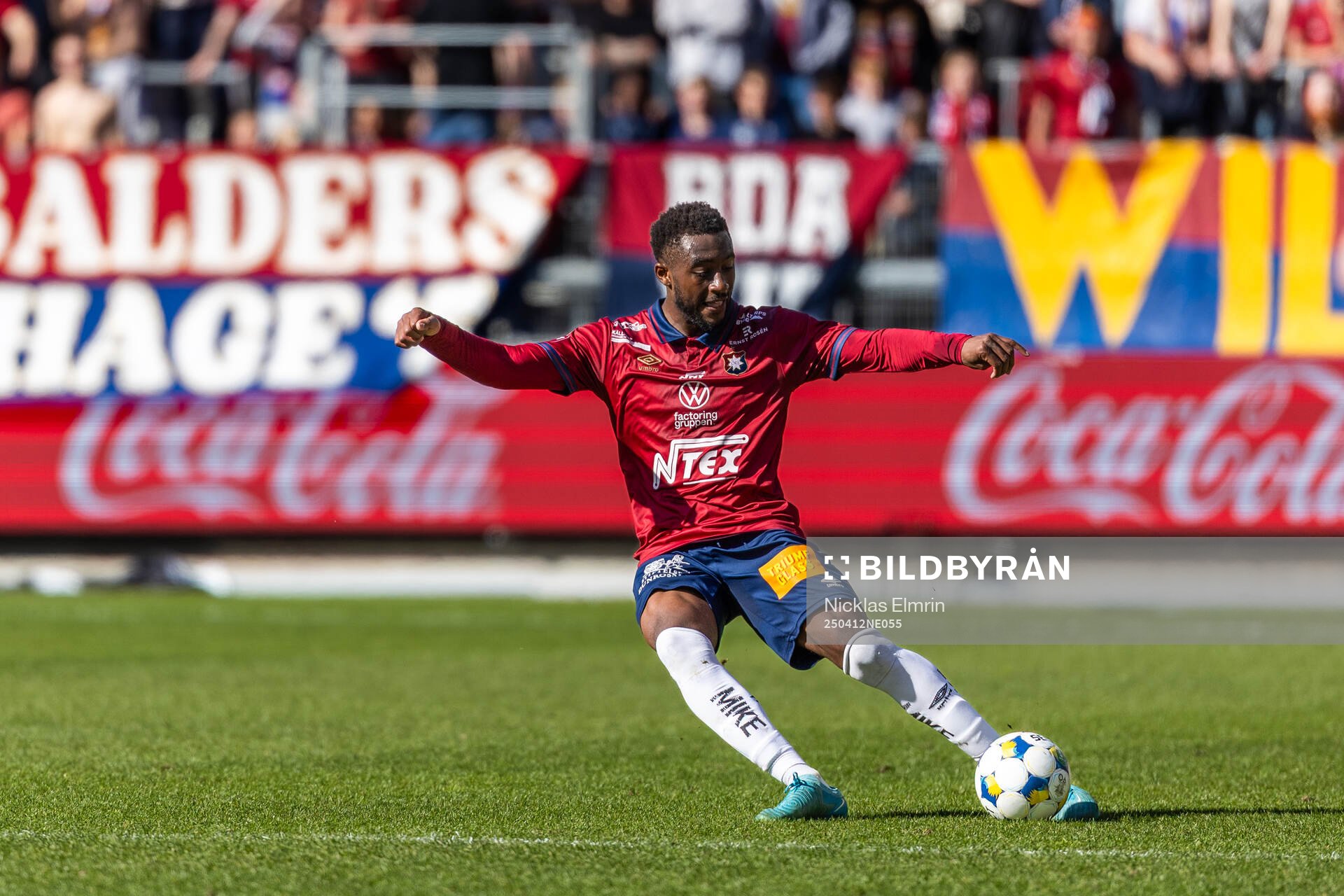 Örgrytes Haladj-Madiou Keita under fotbollsmatchen i Superettan mellan Örgryte och GIF Sundsvall den 12 april 2025 i Göteborg. 