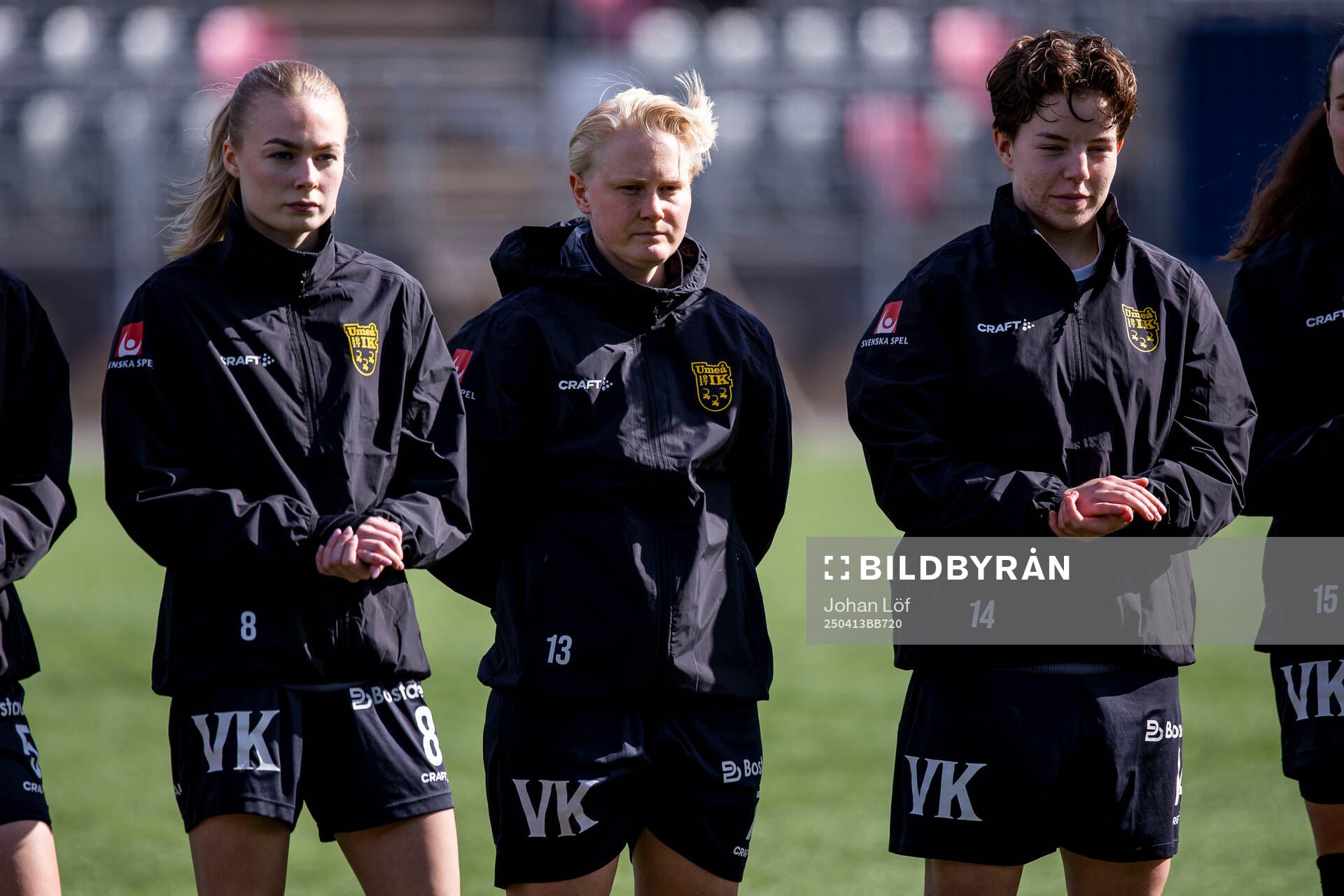 Umeås Anni Miettunen innan fotbollsmatchen i Elitettan