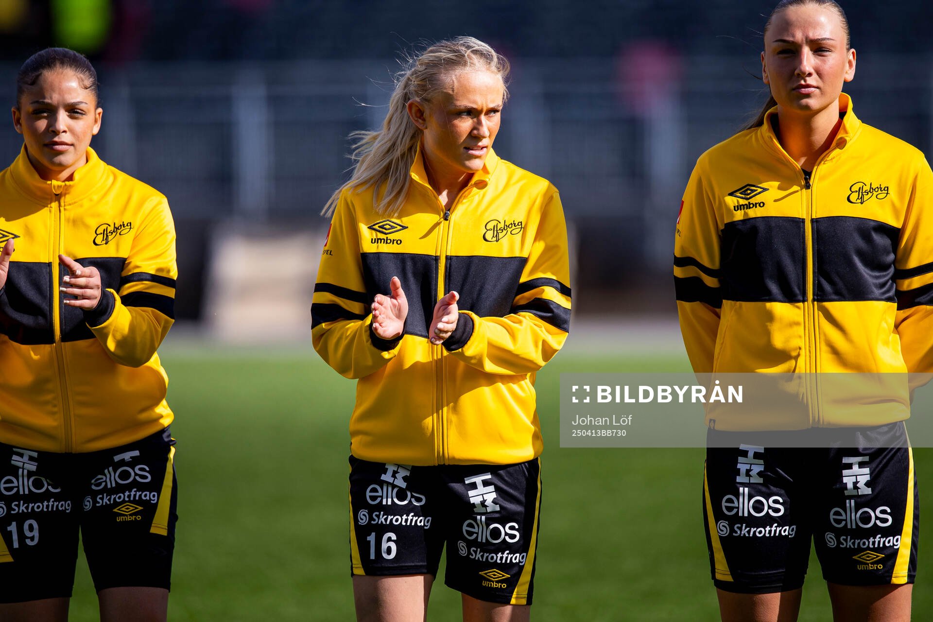 Elfsborgs Emilia Bengtsson innan fotbollsmatchen i