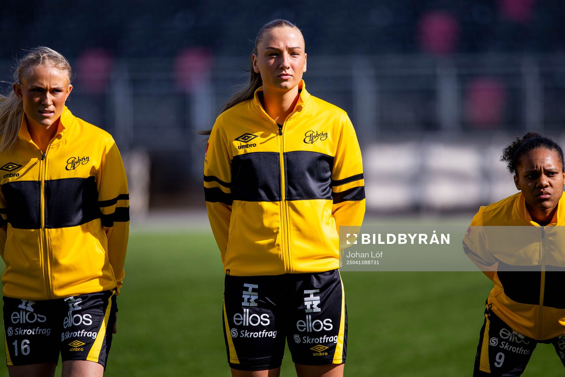 Elfsborgs Stina Jensen innan fotbollsmatchen i Elitettan