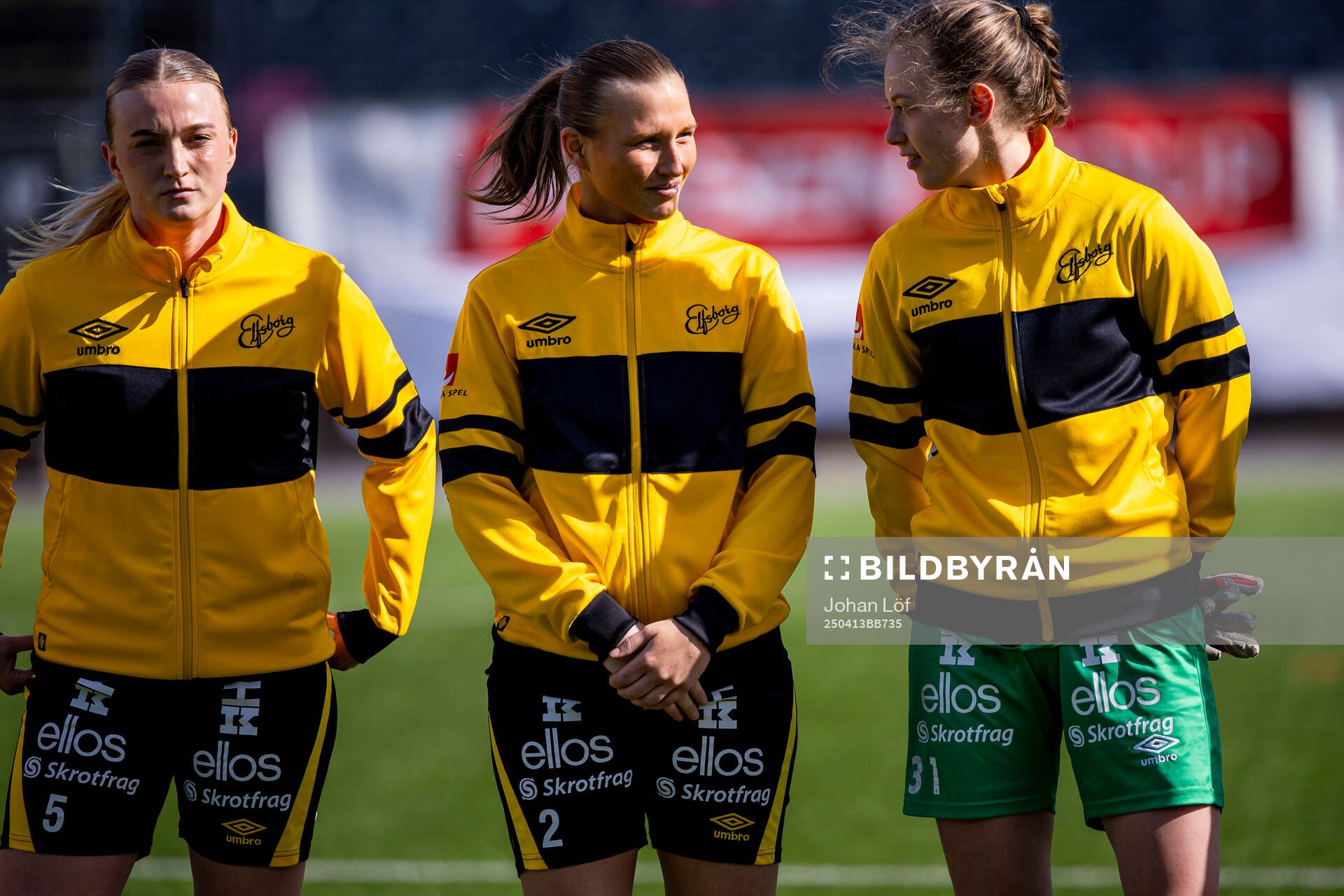 Elfsborgs Selma Berggren innan fotbollsmatchen i Elitettan