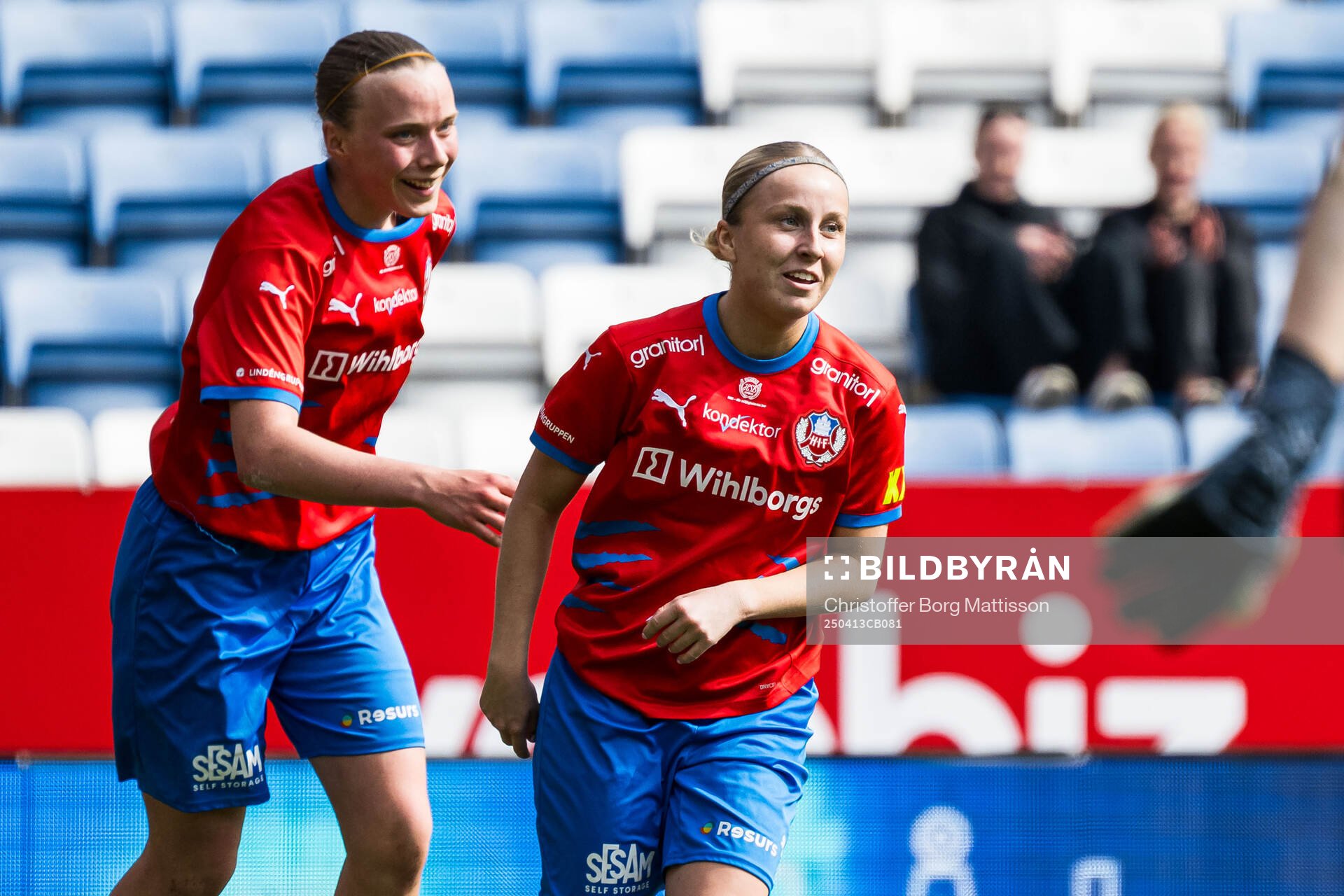Helsingborgs Cornelia Rahmberg och Ebba Berg jublar