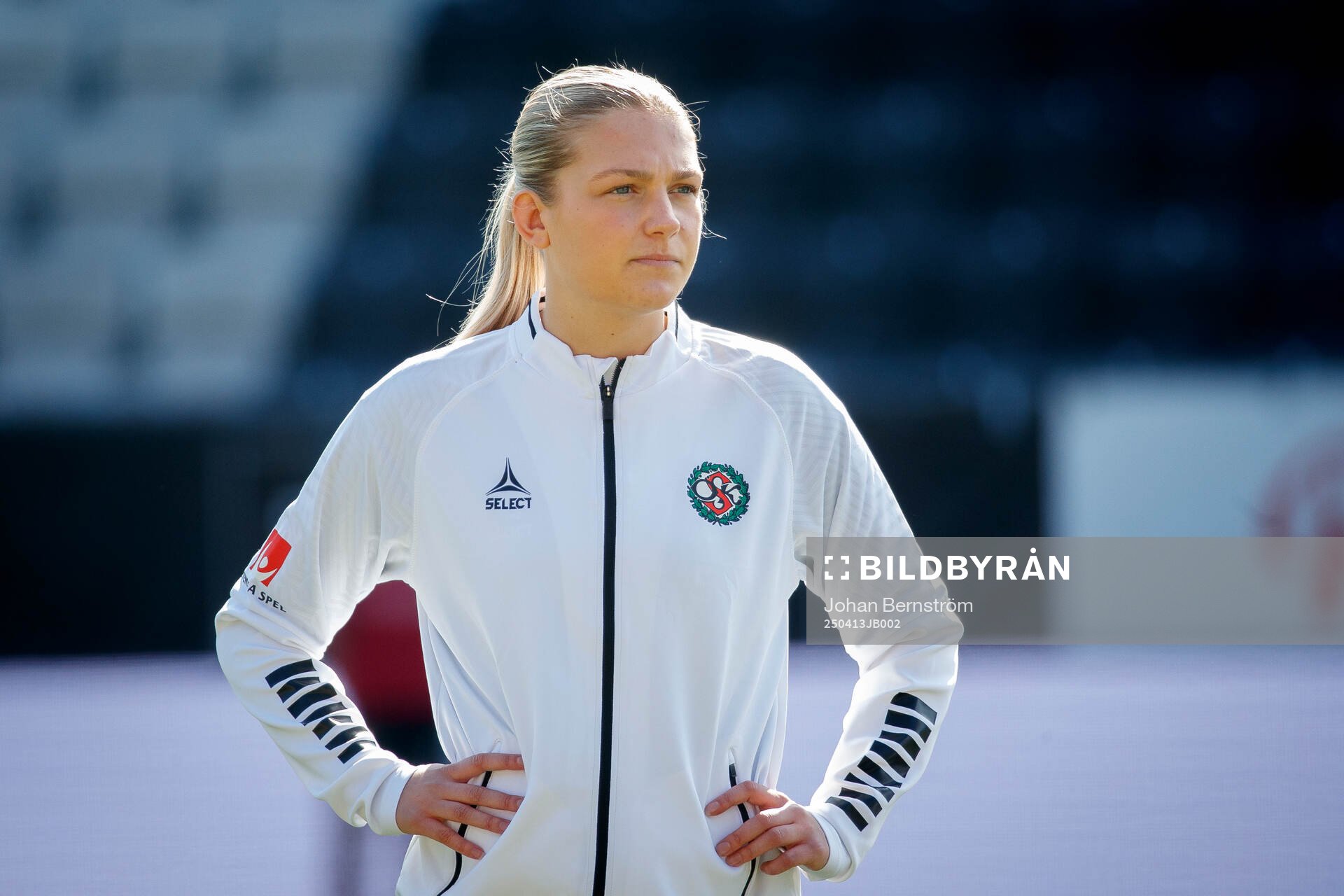 Örebro SKs Ida Henriksson inför fotbollsmatchen i Elitettan mellan Örebro SK och Team TG den 13 april 2025 i Örebro. 