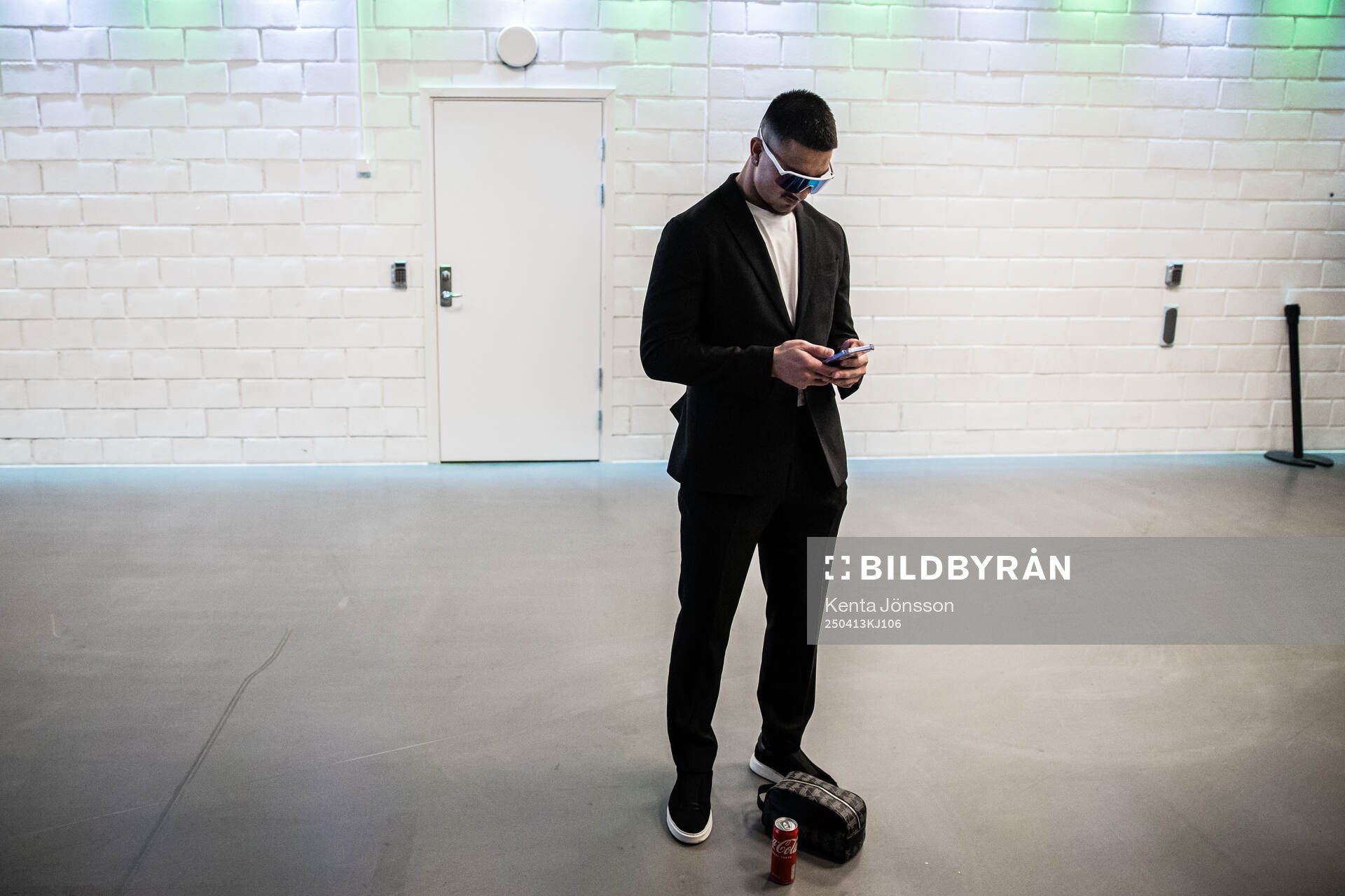 Hammarbys Jusef Erabi i mixade zonen efter  fotbollsmatchen i Allsvenskan mellan Hammarby och Djurgården den 13 april 2025 i Stockholm. 