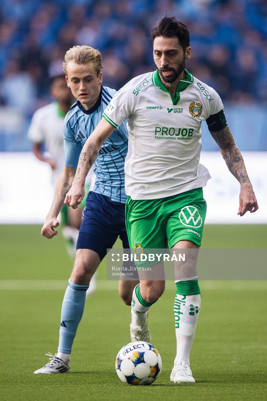 Hammarbys Nahir Besara och Djurgårdens Oskar Fallenius