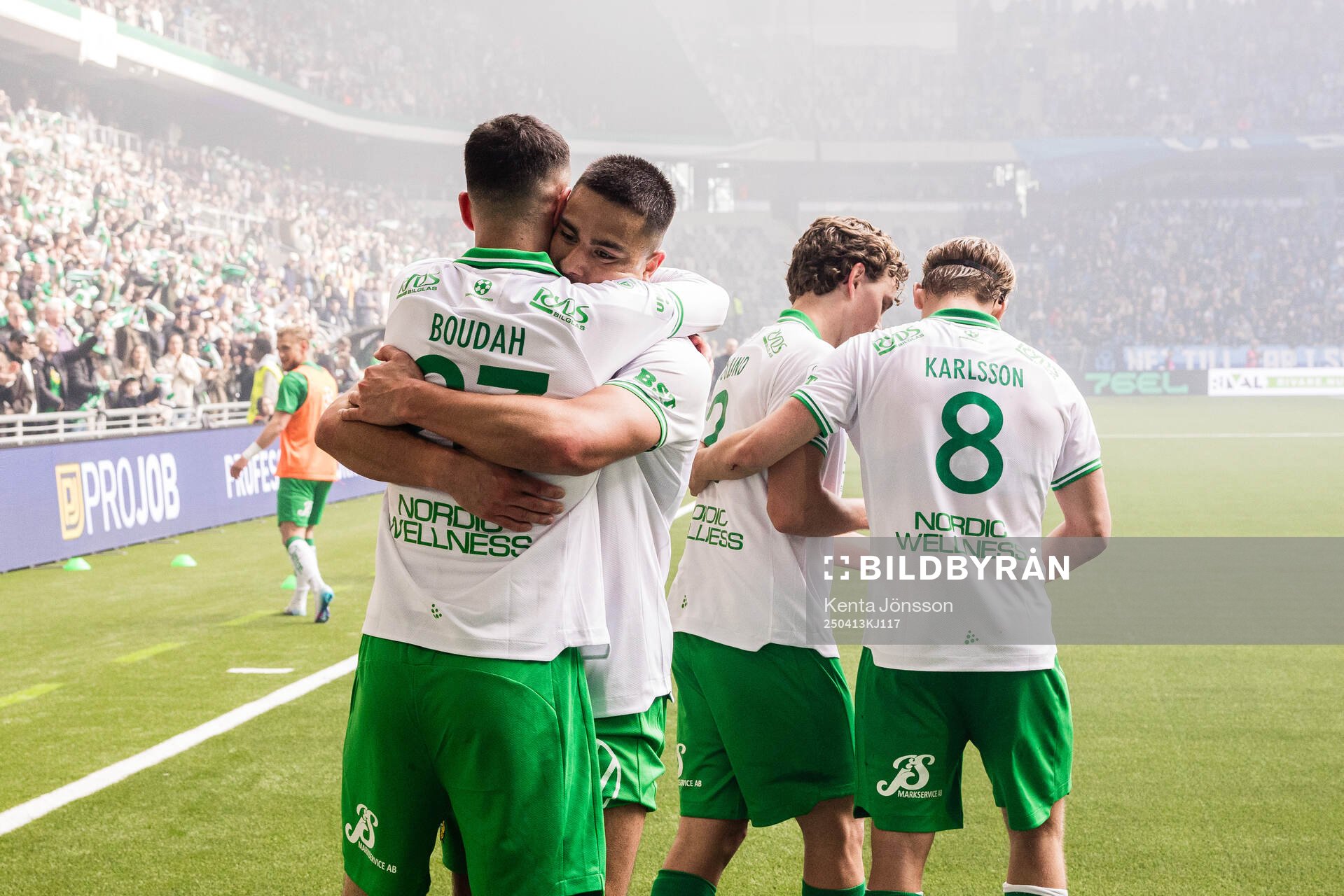 Hammarbys Abdelrahman Boudah Saidi och Jusef Erabi jublar