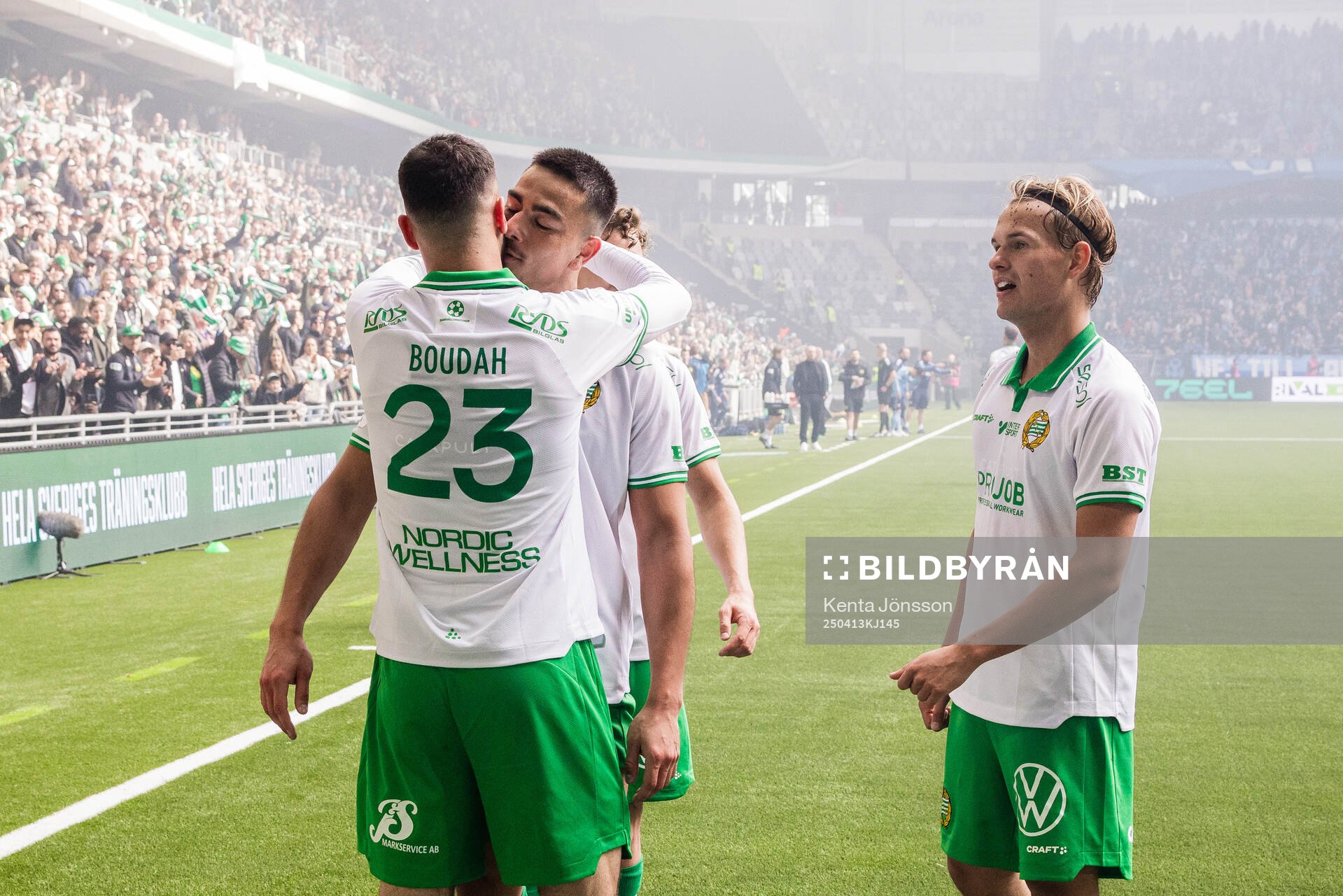 Hammarbys Abdelrahman Boudah Saidi och Jusef Erabi jublar