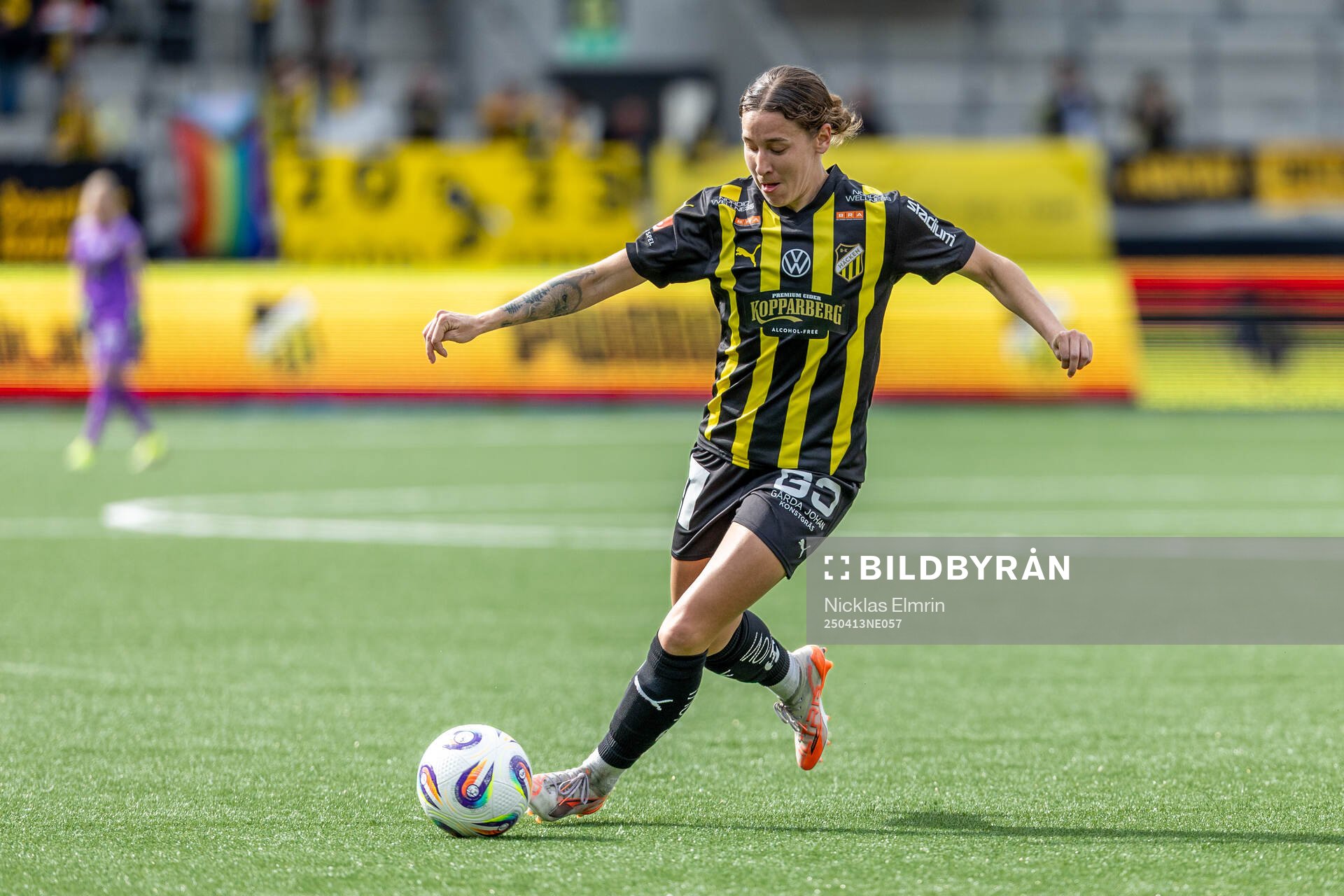 Häckens Helena Sampaio under fotbollsmatchen i Damallsvenskan mellan Häcken och Vittsjö den 13 april 2025 i Göteborg. 