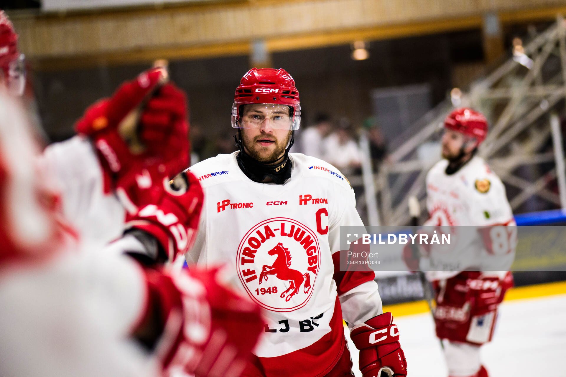 Troja/Ljungbys Dennis Fröland jublar