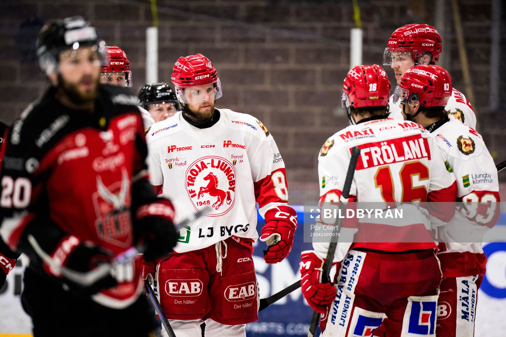 Troja/Ljungbys Filip Forsmark jublar