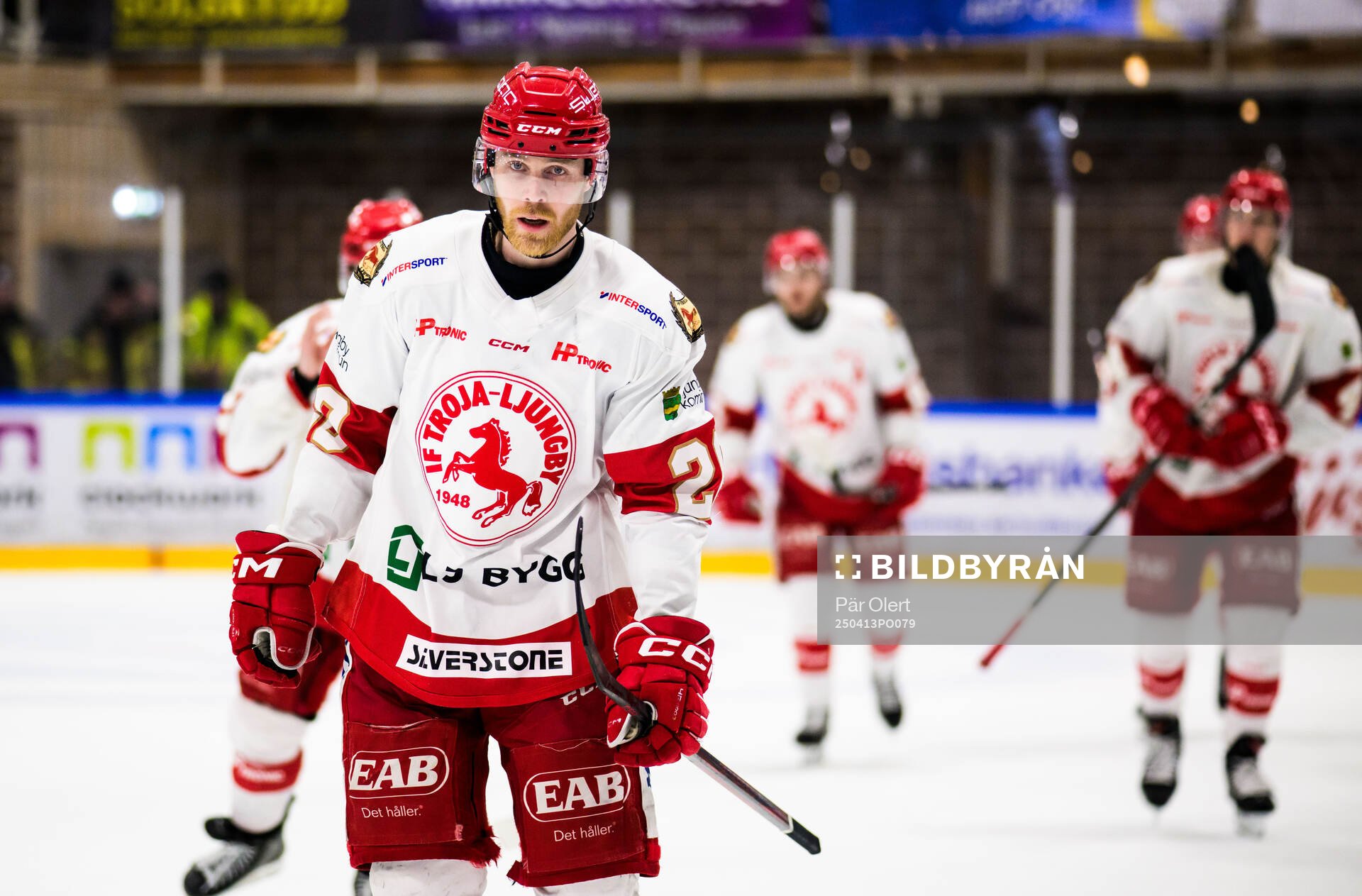 Troja/Ljungbys Filip Lennström jublar