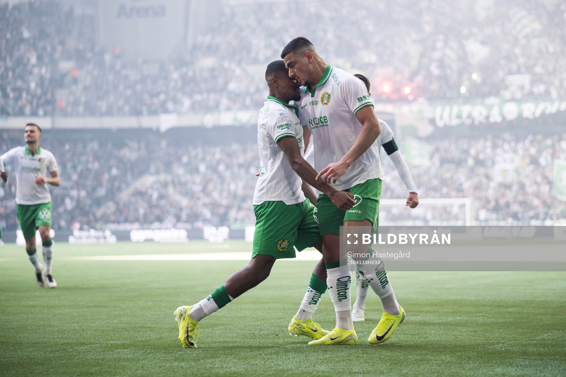 Hammarbys Paulos Abraham och Jusef Erabi jublar