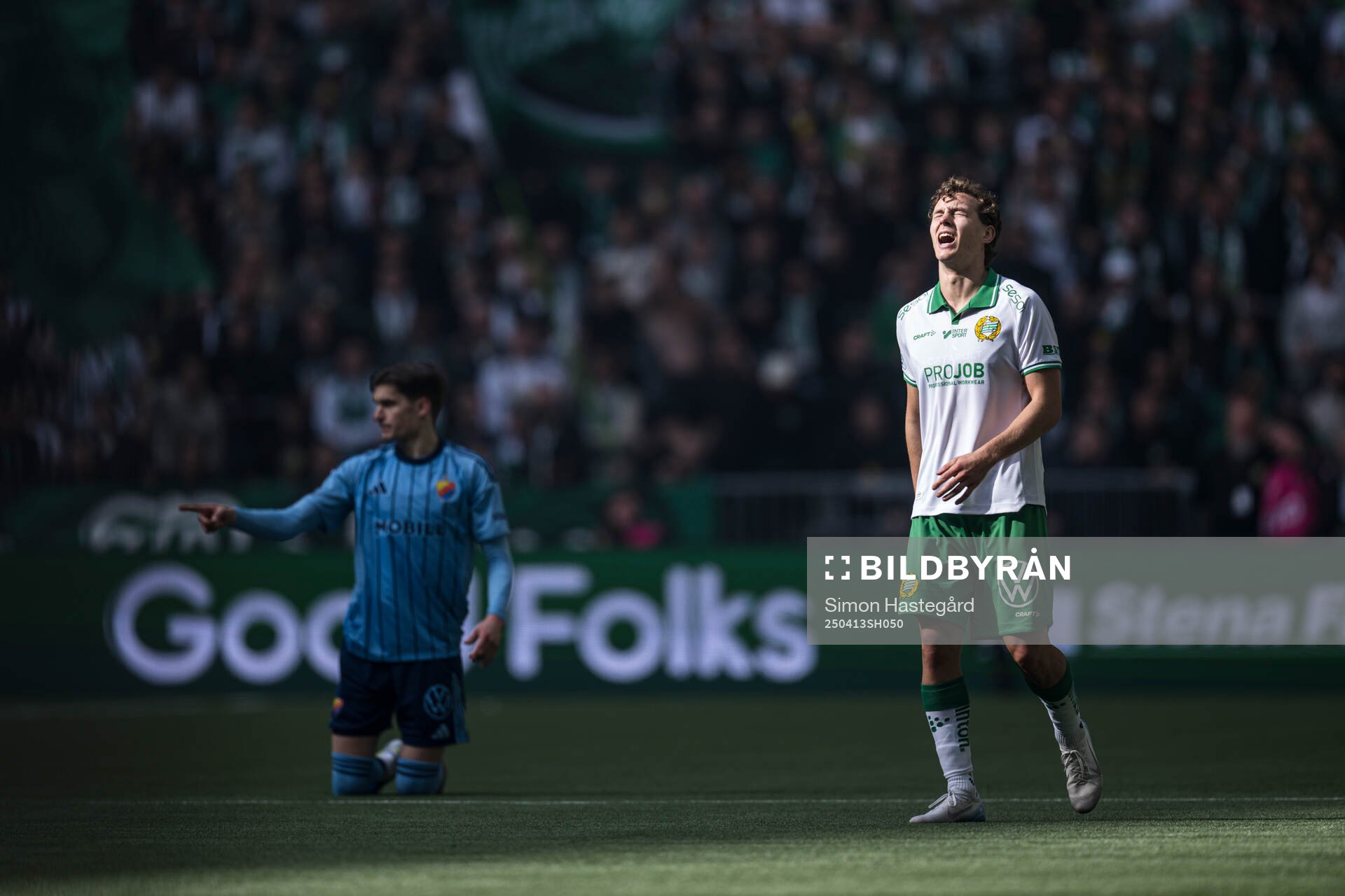 Hammarbys Hampus Skoglund reagerar