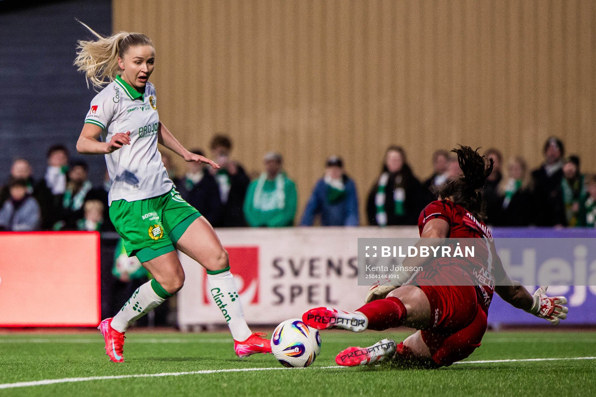 Hammarbys Anna Jøsendal och Rosengårds målvakt Eartha