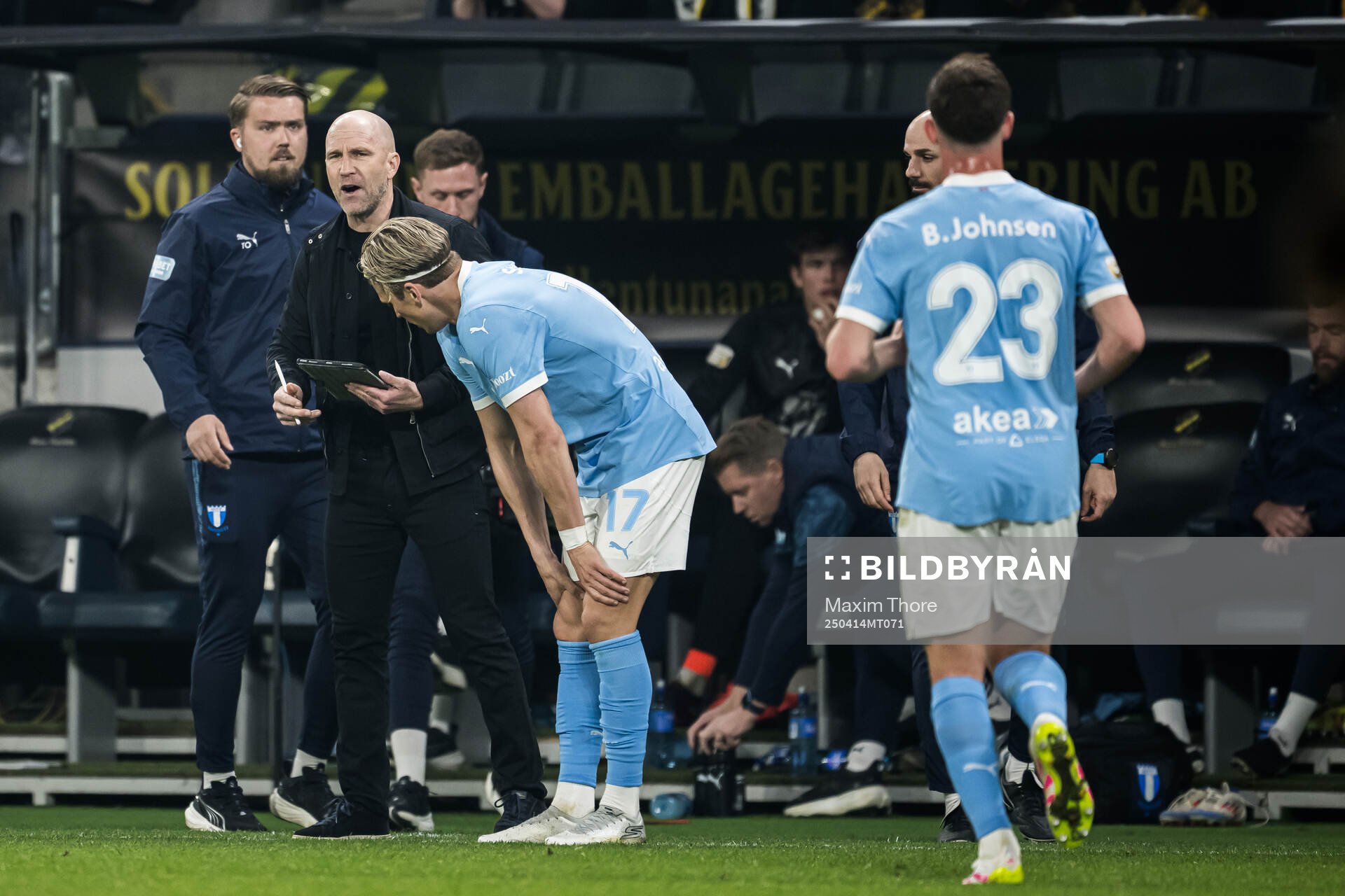 Malmö FFs tränare Henrik Rydström och Jens Stryger Larsen
