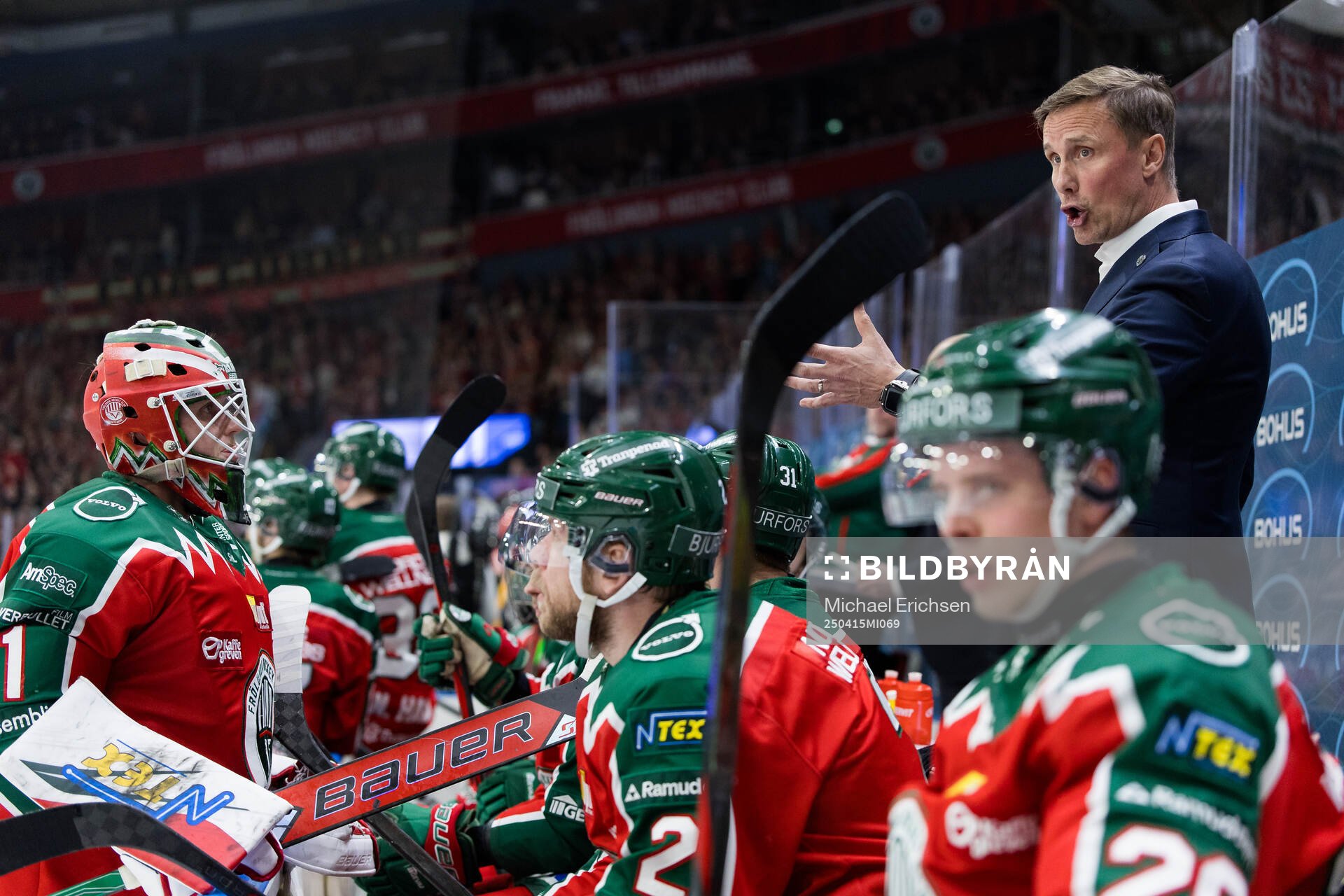 Frölundas målvakt Lars Johansson och tränare Roger