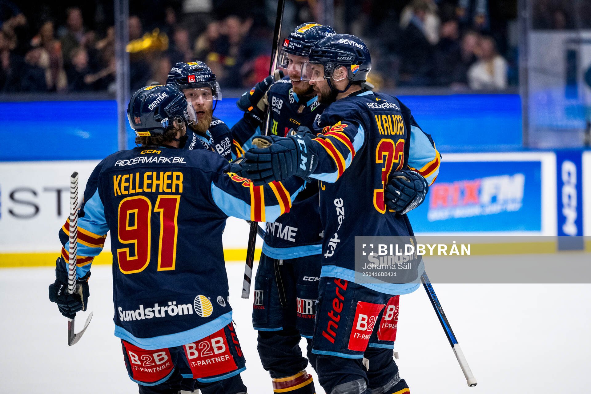 Djurgårdens Tyler Kelleher, Linus Klasen och Marcus