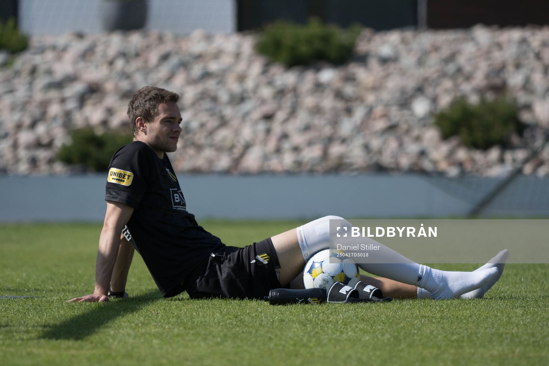 Leo Väisänen under en träning med Häcken den 17 april 2025 i Göteborg. 
