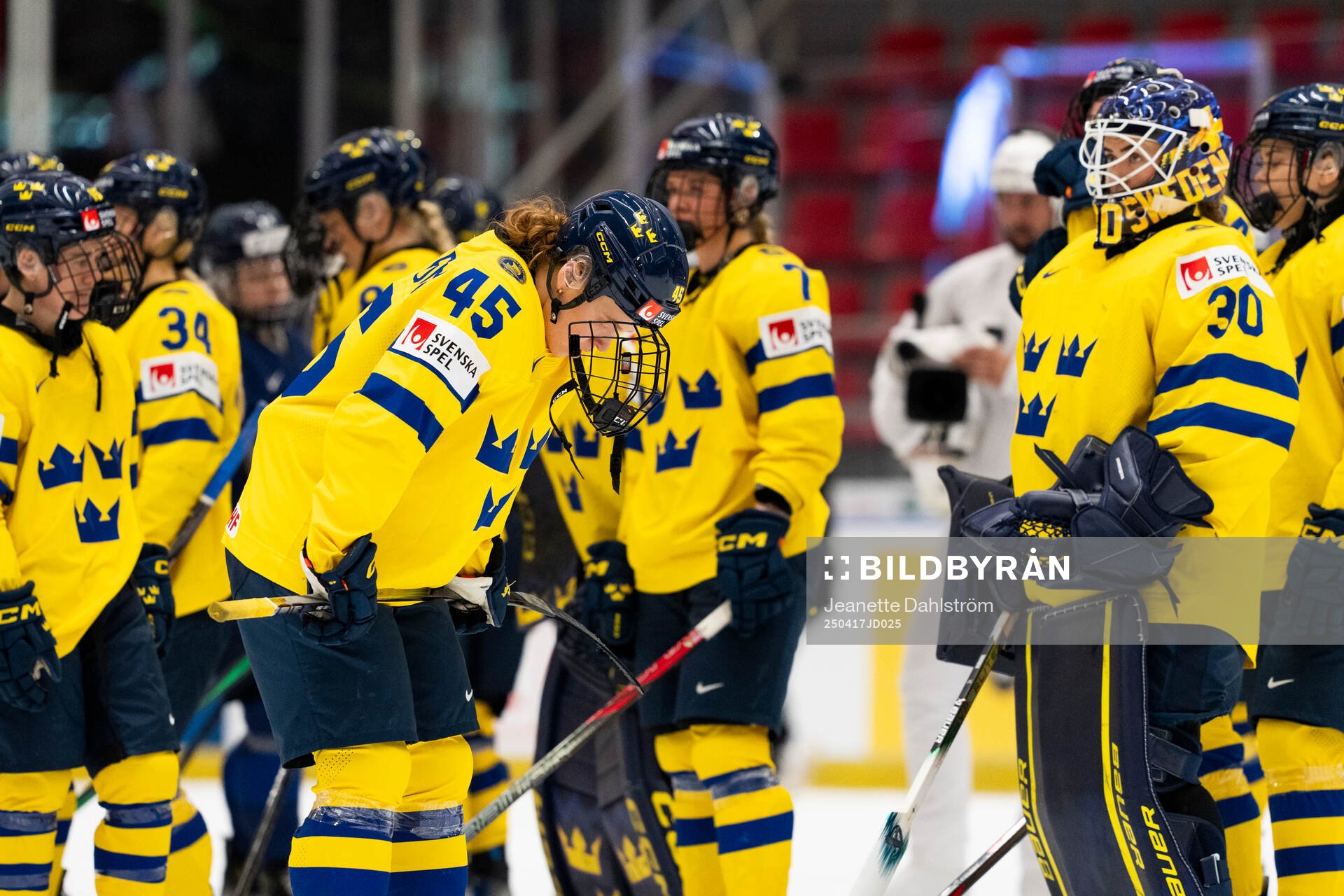 Paula Bergström of Sweden looks dejected