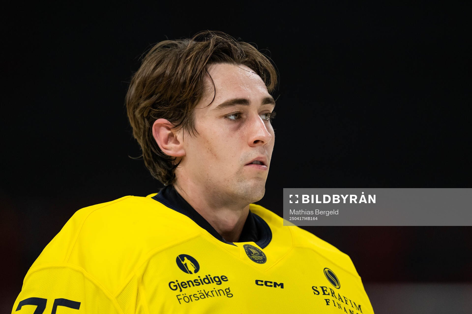 Goaltender Arvid Holm of Sweden