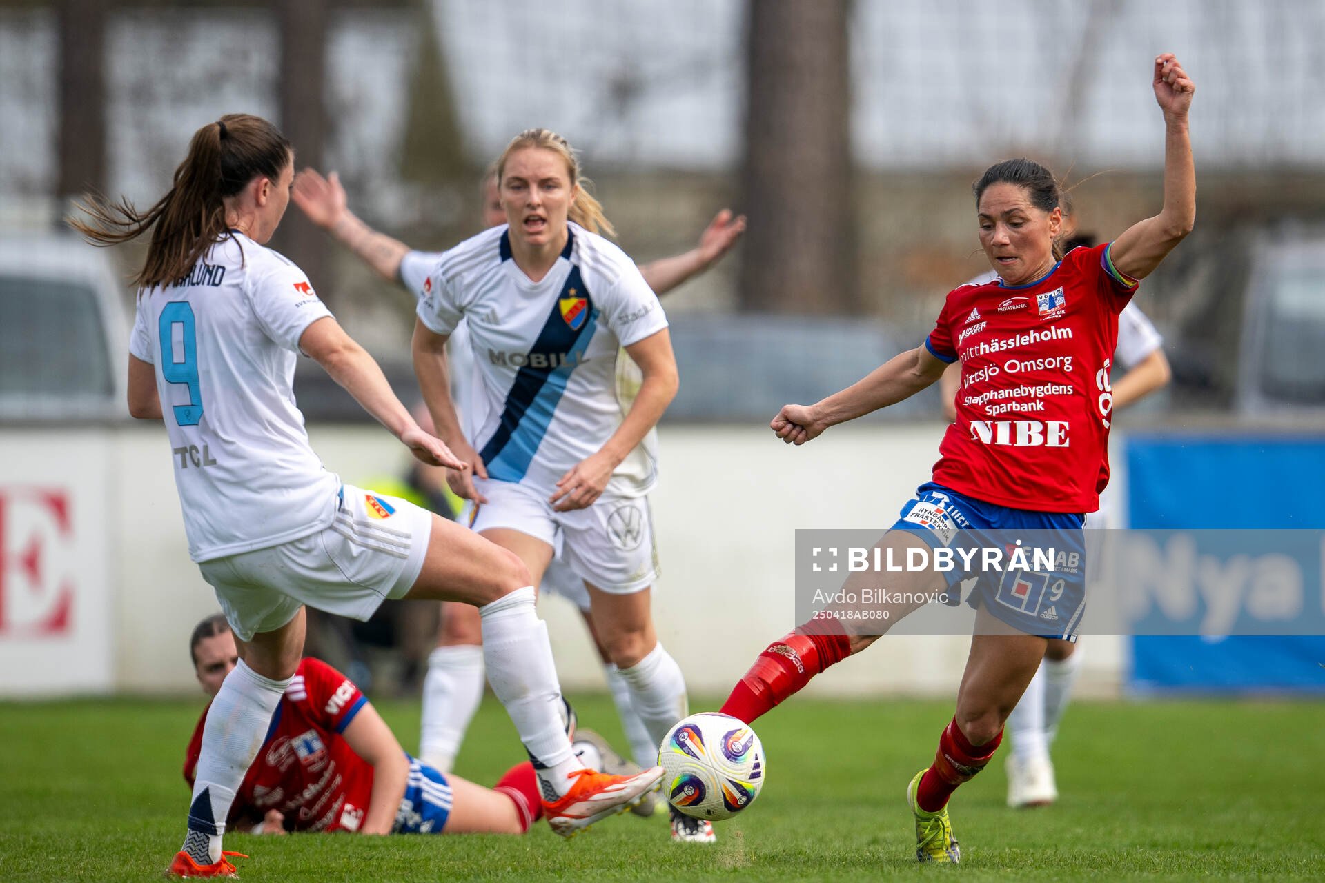 Vittsjös Elisabet Klinga under fotbollsmatchen i Damallsvenskan mellan Vittsjö och Djurgården den 18 april 2025 i Vittsjö. 