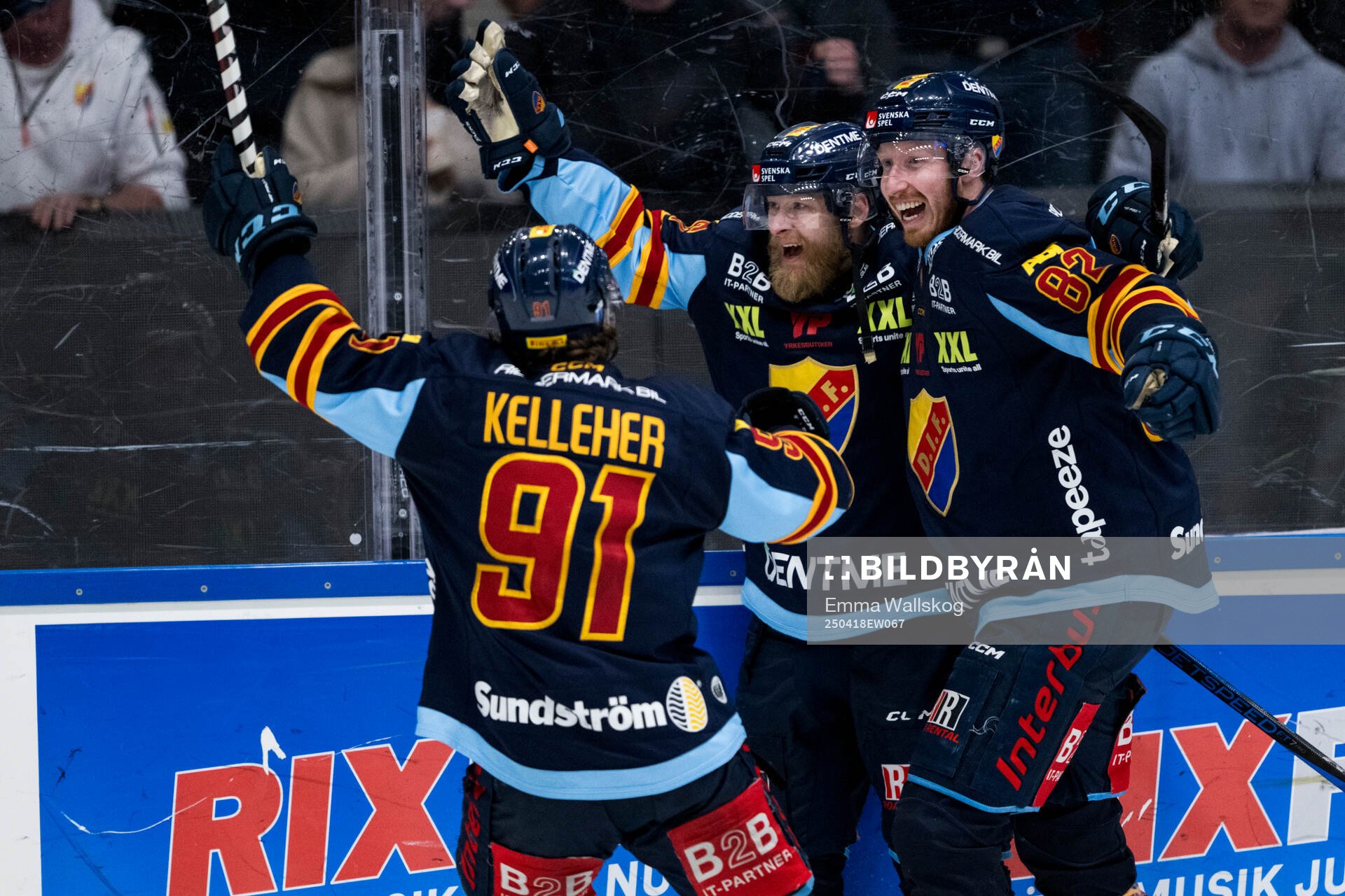 Djurgårdens Linus Klasen, Colby Sissons och Tyler Kelleher