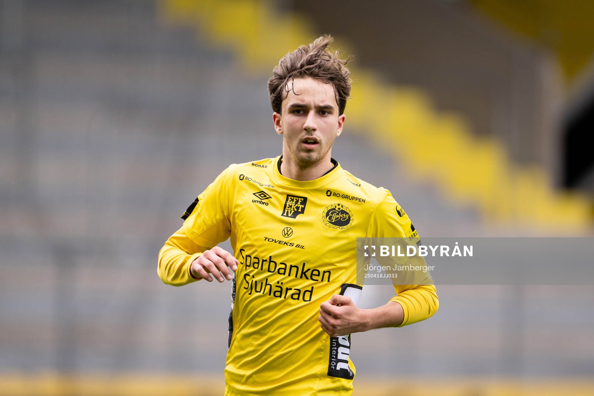 Elfsborgs Elijas Gunnergård Ortan under fotbollsmatchen i P19 Allsvenskan mellan Elfsborg och Helsingborg den 18 april 2025 i Borås.
