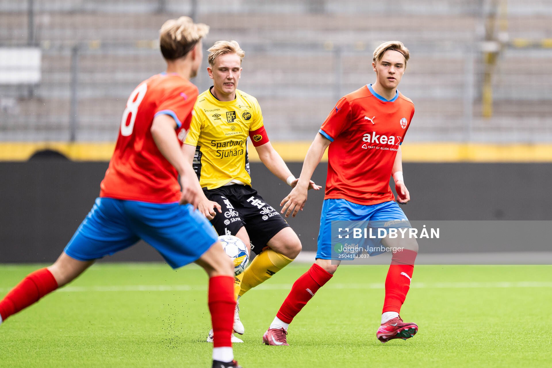 Helsingborgs Melvin Ahlqvist under fotbollsmatchen i P19 Allsvenskan mellan Elfsborg och Helsingborg den 18 april 2025 i Borås.