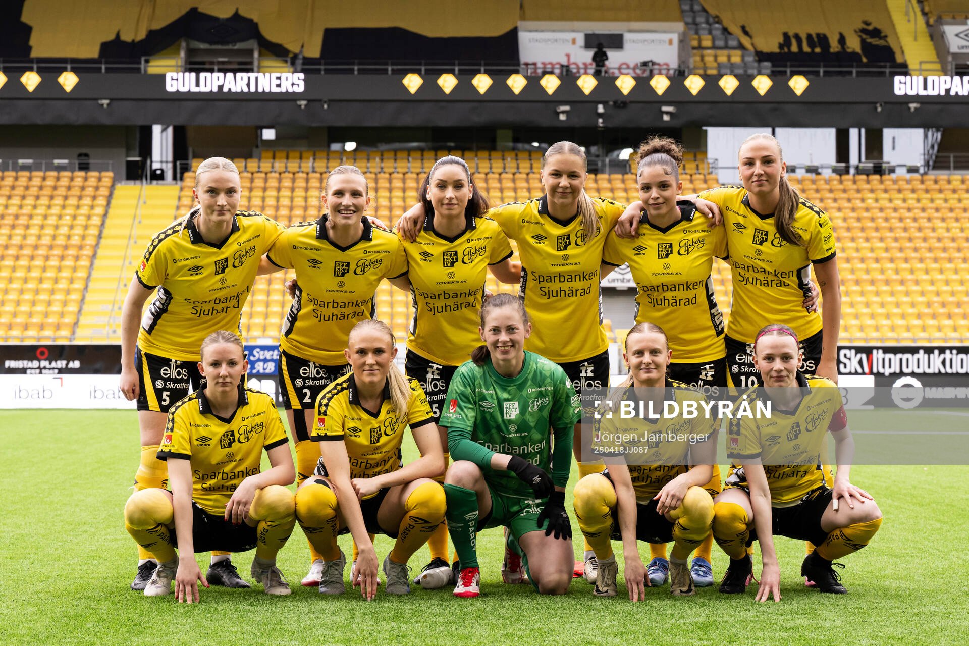 Elfsborgs startelva under fotbollsmatchen i Elitettan mellan Elfsborg och IK Uppsala den 18 april 2025 i Borås. 
