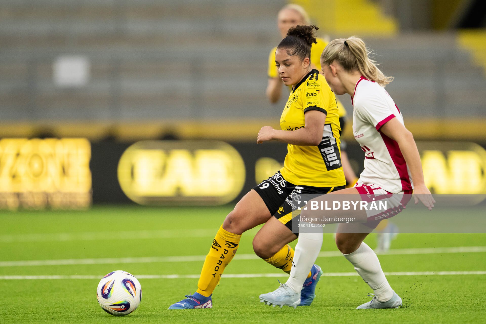 Elfsborgs Jennifer Brinck under fotbollsmatchen i Elitettan mellan Elfsborg och IK Uppsala den 18 april 2025 i Borås. 