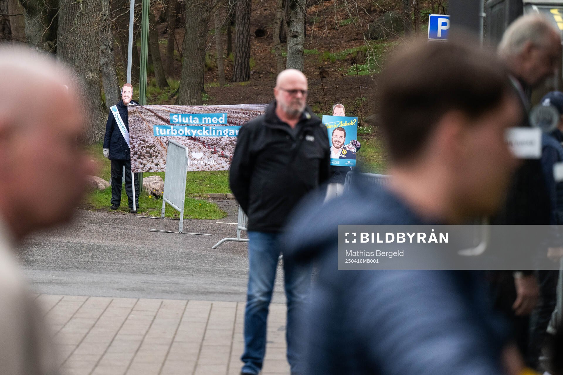 A protest action against the chicken industry is seen