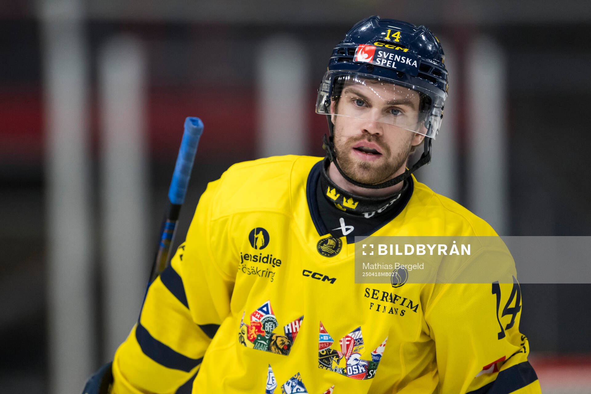 Oskar Lang of Sweden looks dejected