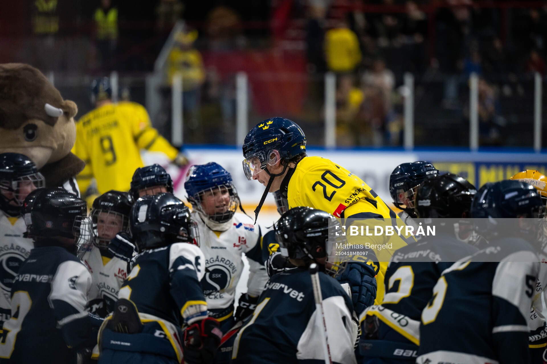 André Petersson of Sweden enters the ice for the second