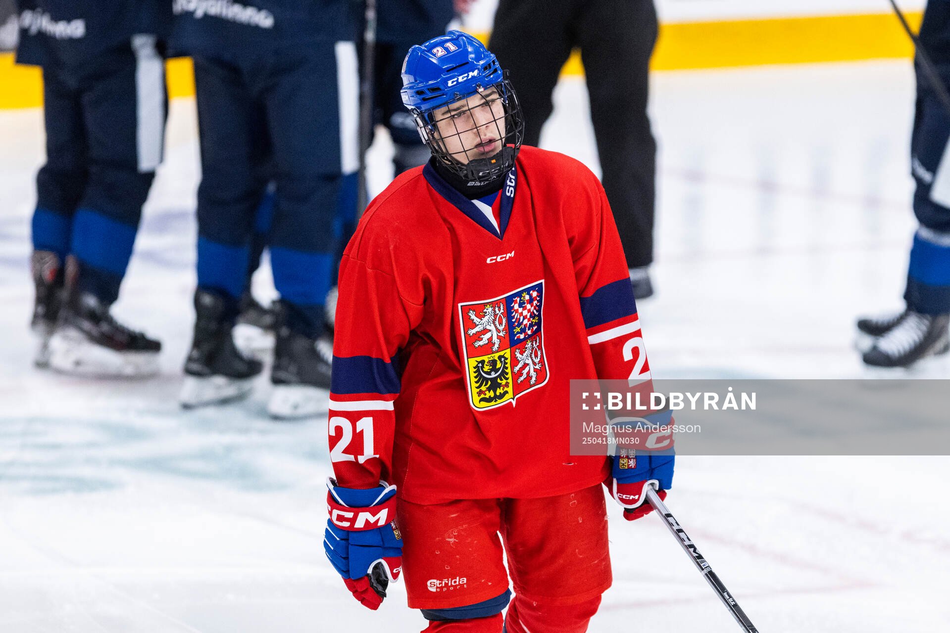 Simon Sejc of Czech Republic looks dejected