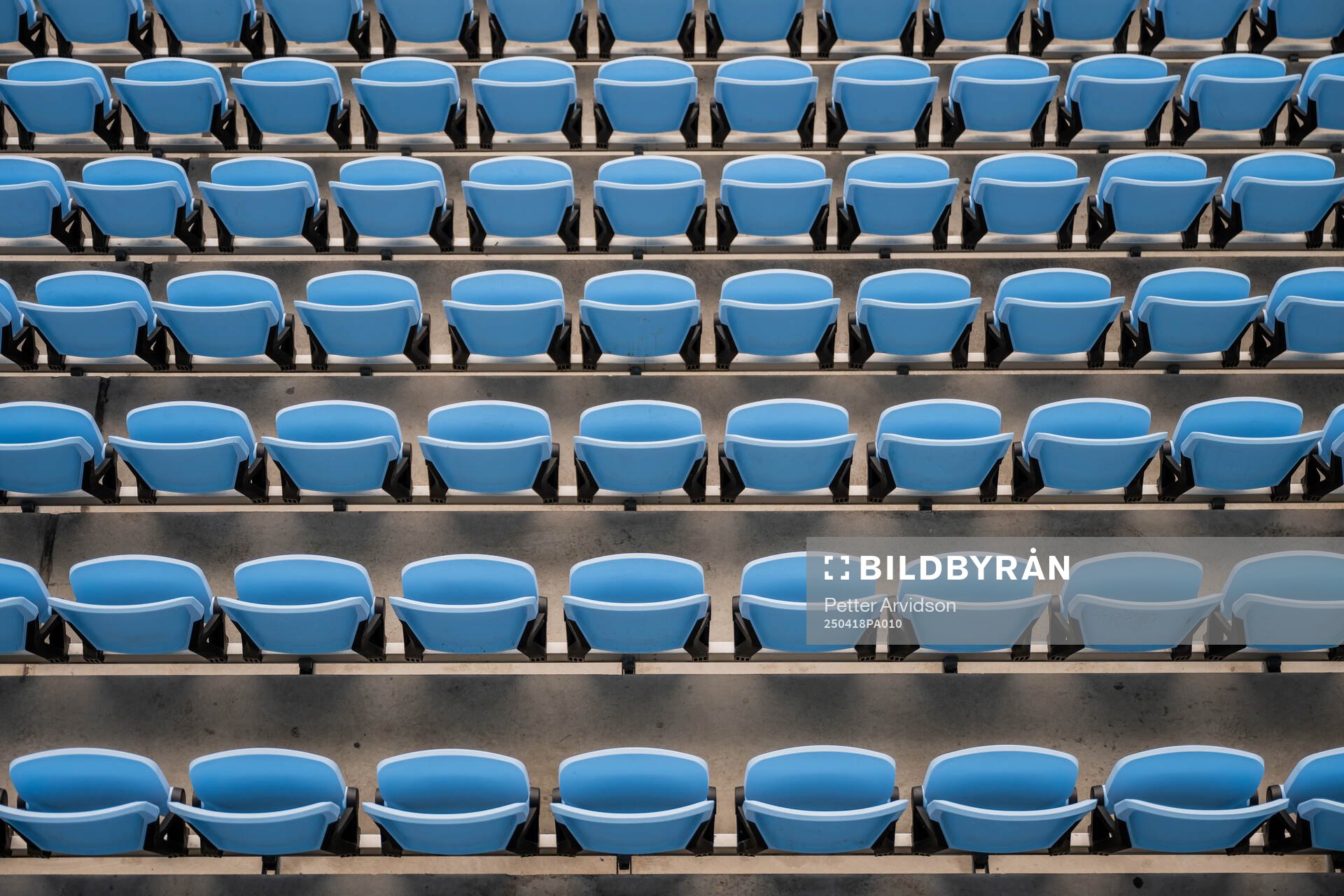 Generell vy av läktarstolar på Eleda Stadion