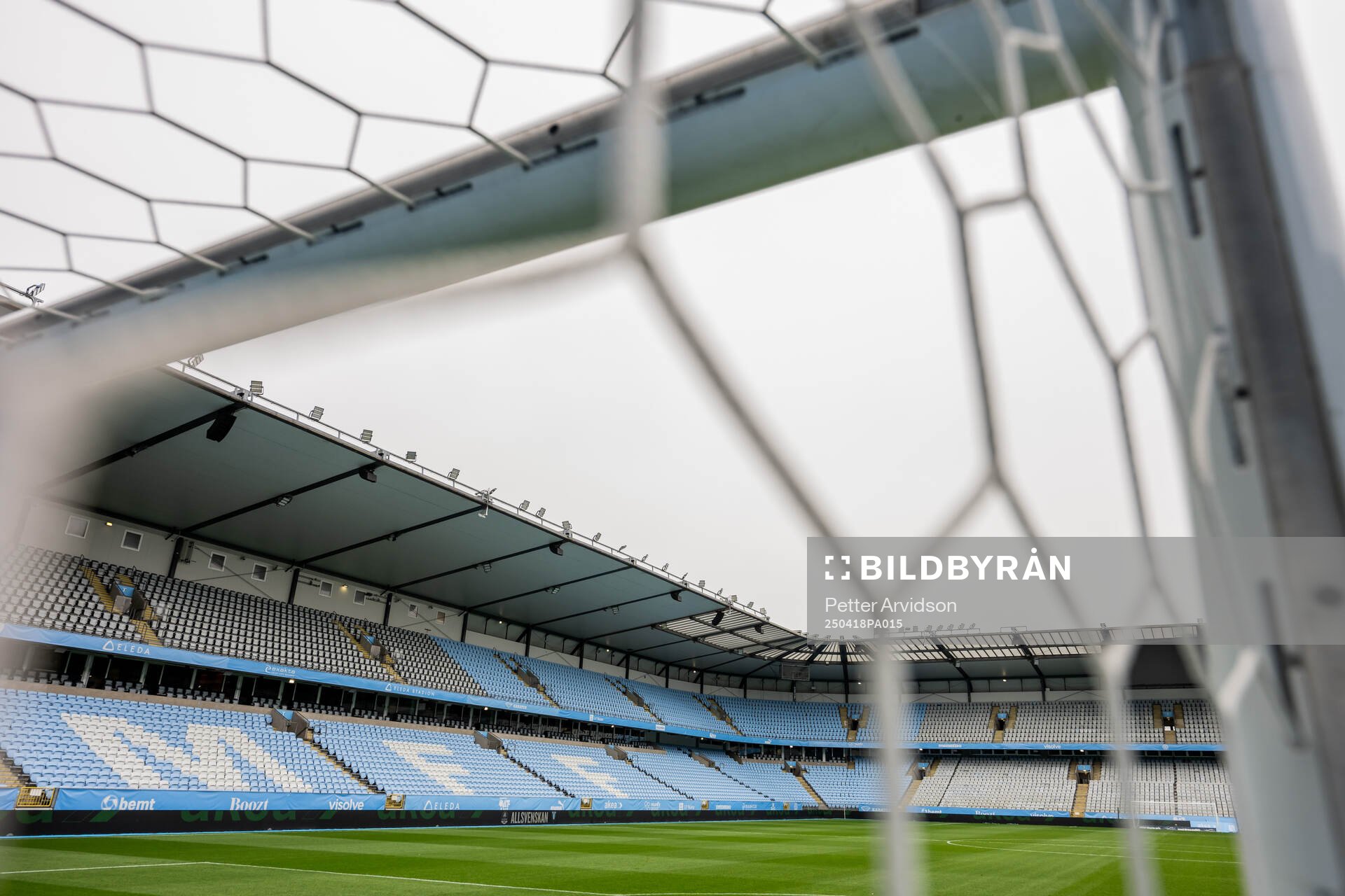 Interiör Eleda Stadion inför fotbollsmatchen i Allsvenskan mellan Malmö FF och Sirius den 18 april 2025 i Malmö. 