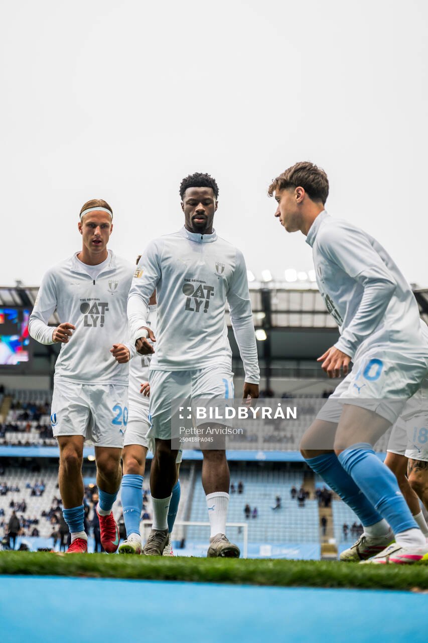 Malmö FFs Erik Botheim, Emmanuel Ekong och Kenan Busuladzic