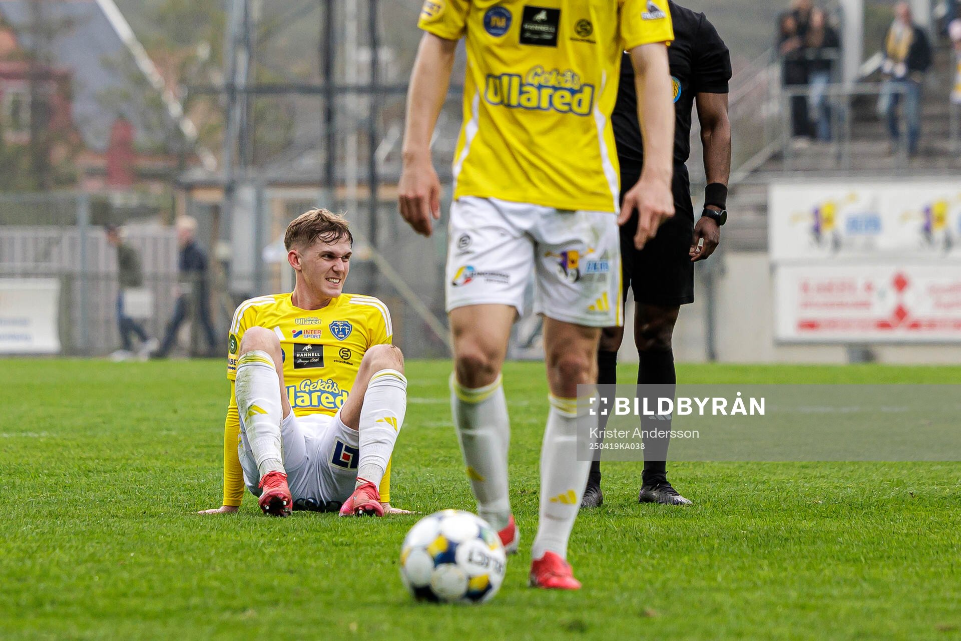 Falkenbergs Hampus Källström under fotbollsmatchen i Superettan mellan Falkenberg och Oddevold den 19 april 2025 i Falkenberg. 