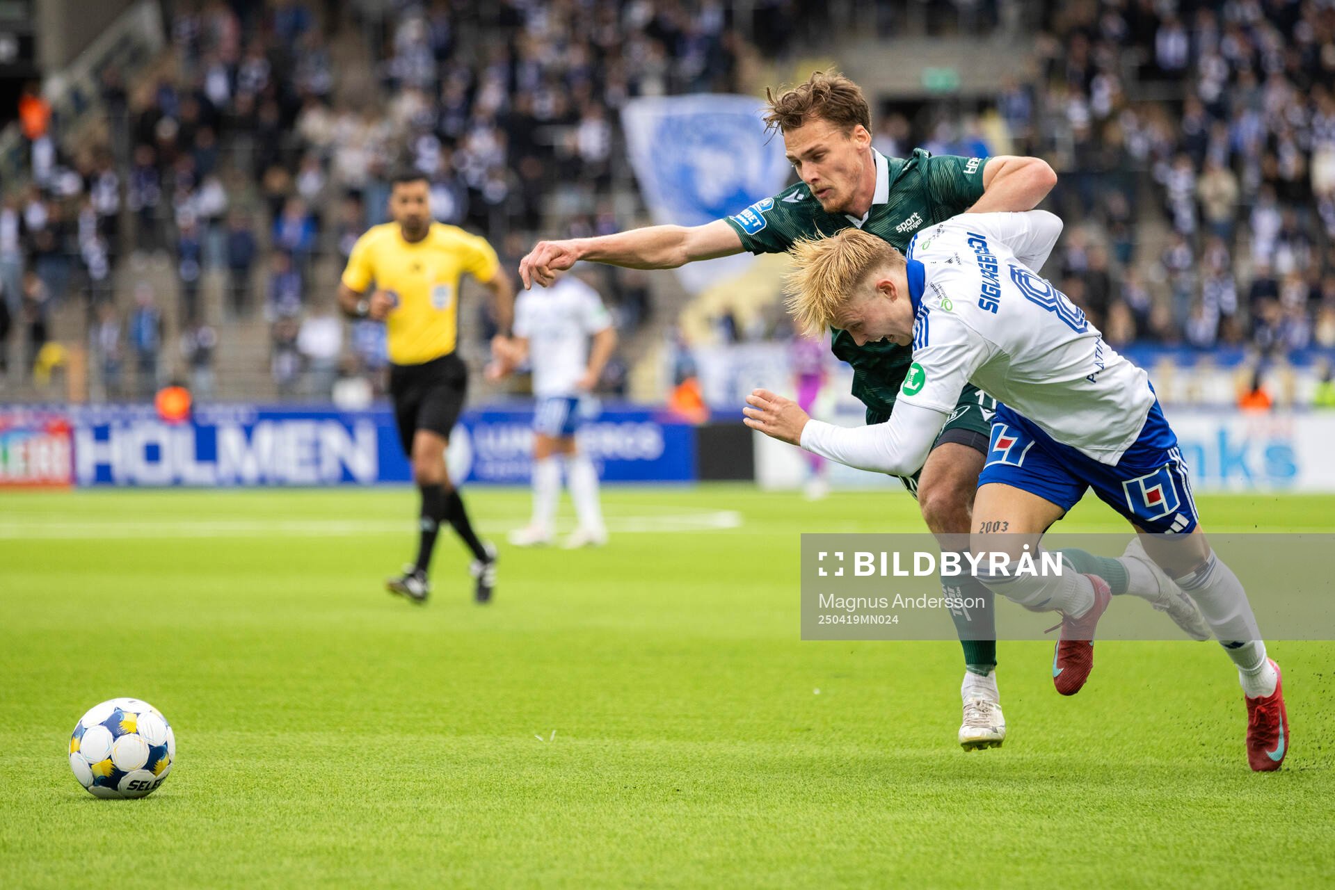 Halmstads Villiam Granath och IFK Norrköpings Isak Andri